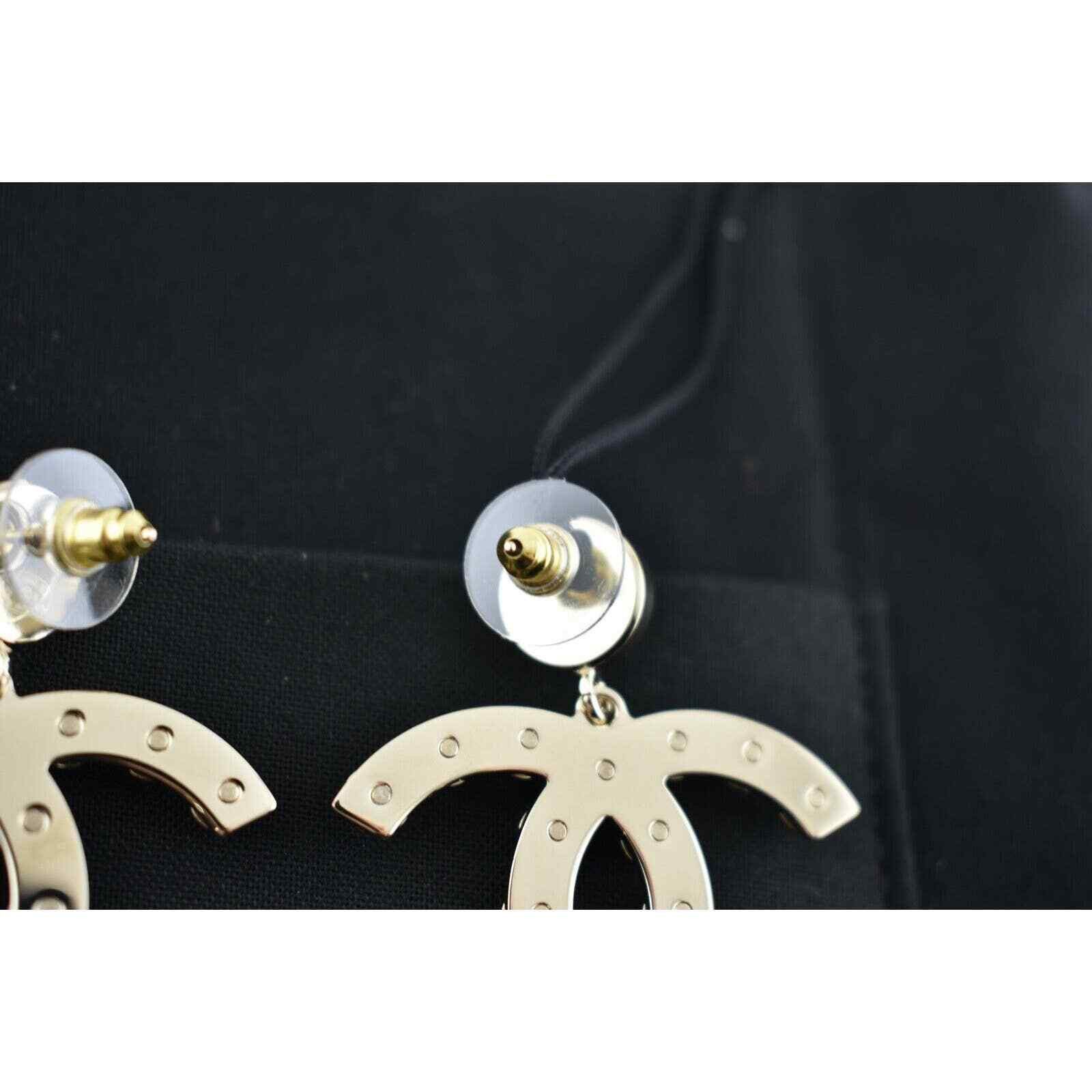 Chanel Chanel Gold Pearl Metal Dangle Drop Statement Earrings Size ONE SIZE - 12 Thumbnail