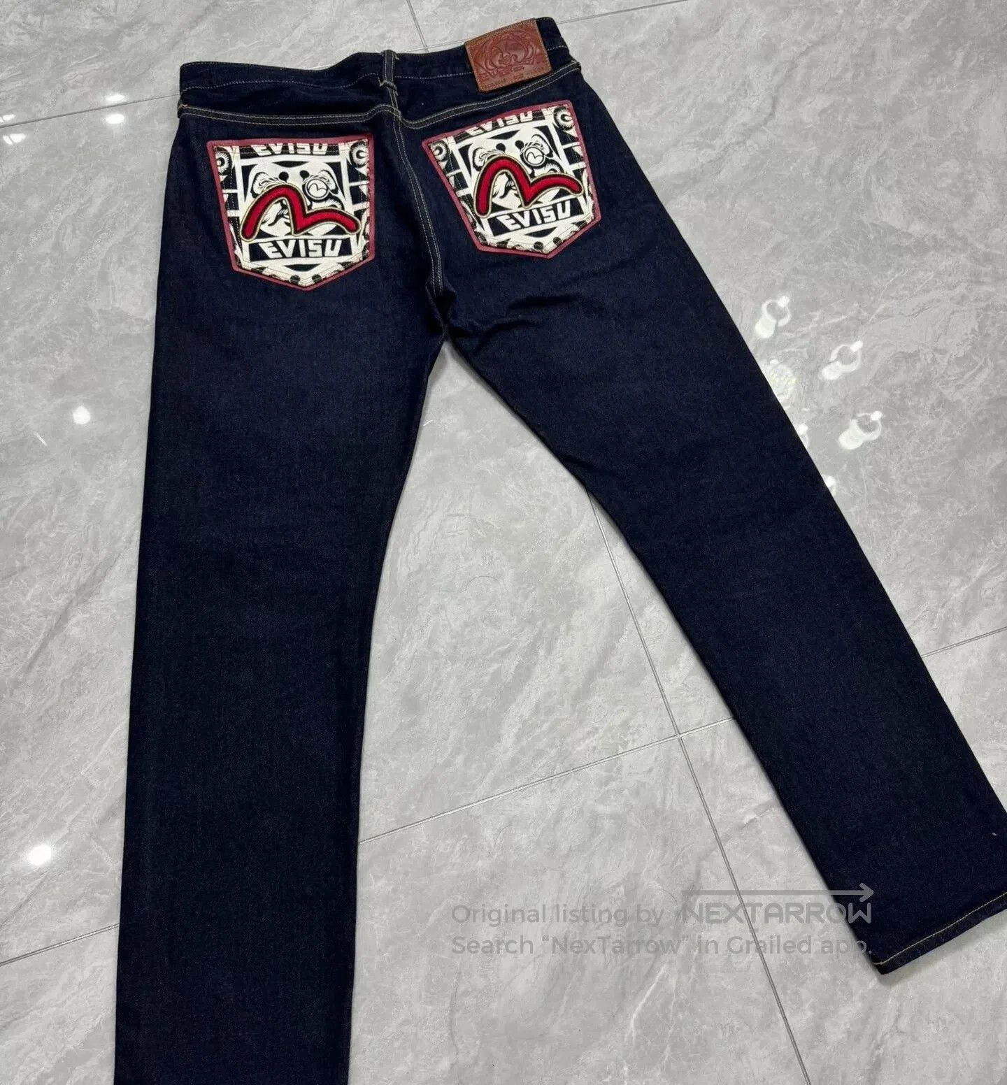 Evisu Evisu White Daruma Embroidered Jeans. Size US 33 - 2 Thumbnail
