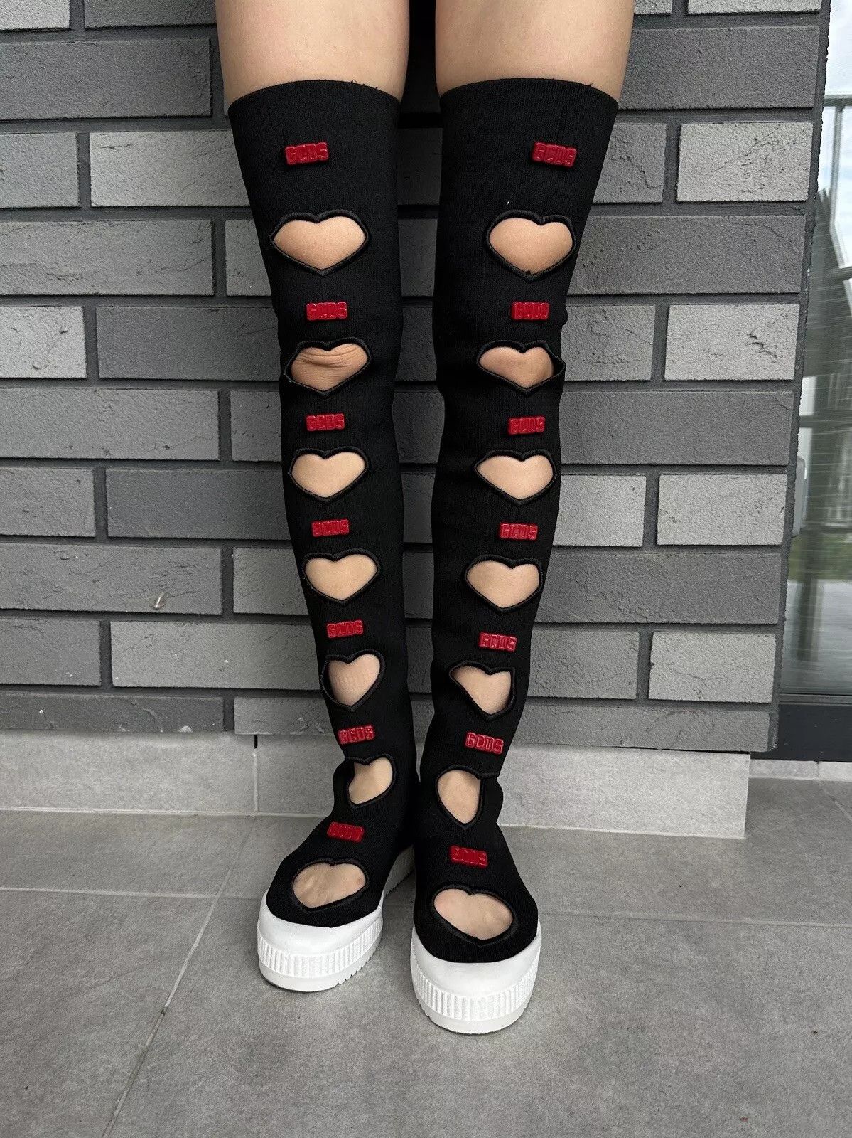GCDS GCDS Hight Knee Socks Sneakers Leather Shoes Heart Size US 7 / IT 37 - 12 Thumbnail