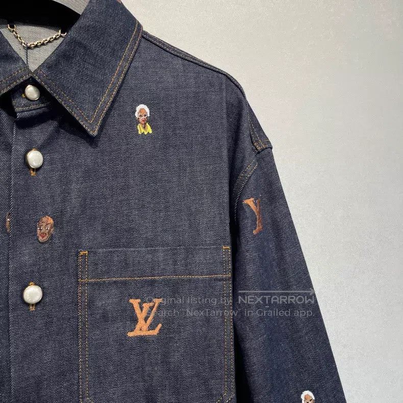 Louis Vuitton Louis Vuitton SS24 logo embroidered denim jacket Size US M / EU 48-50 / 2 - 3 Thumbnail