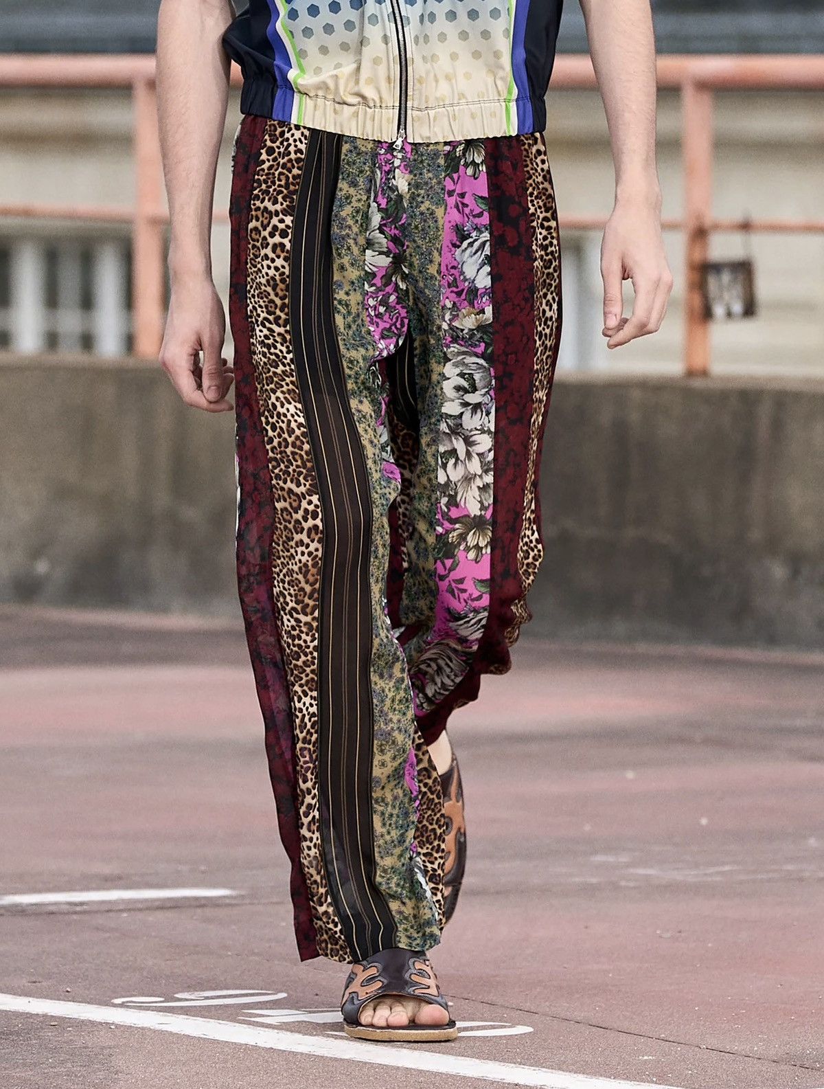Dries Van Noten 23ss Penny Patch semi sheer leopard floral lounge trousers Size US 32 / EU 48 - 1 Thumbnail