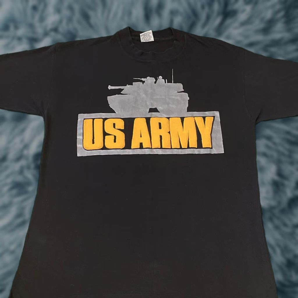 Vintage VINTAGE US Army Tank USA Puff Print VTG T Shirt Mens XL Black 90s 1990s Size US XL / EU 56 / 4 - 1 Thumbnail