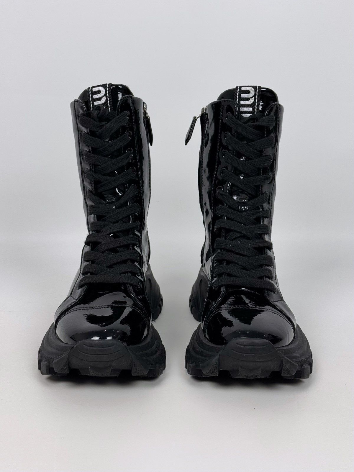 Miu Miu Miu Miu by Prada Paten-Finish Lace-Up Women’s Boots Size US 6 / IT 36 - 3 Thumbnail