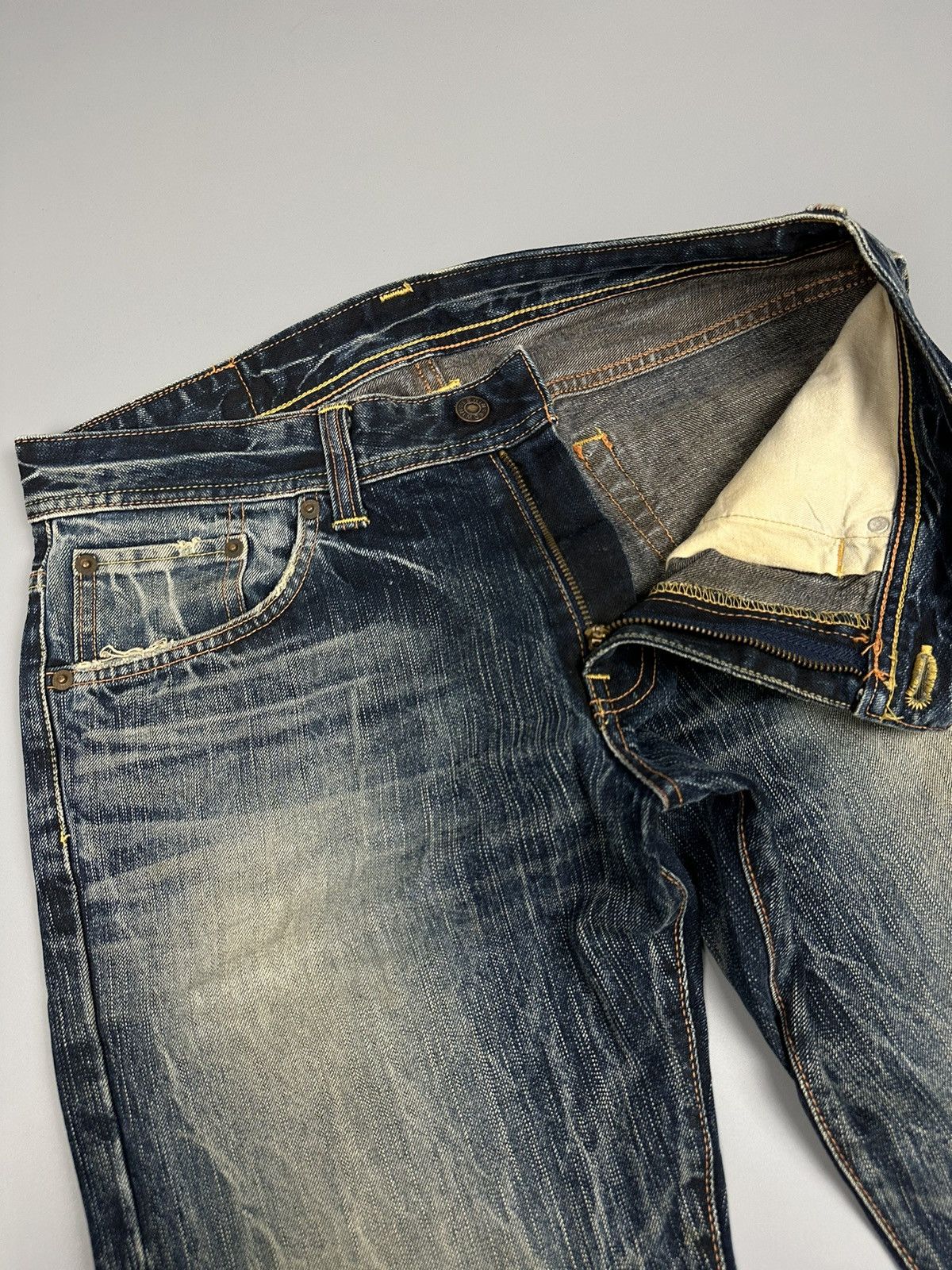 Edwin Vintage Edwin 511 Whiskered Flare Denim Size US 33 - 7 Thumbnail