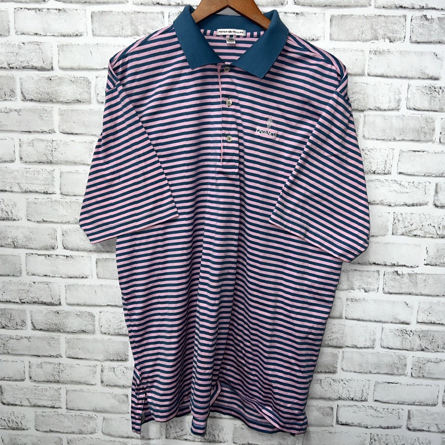 Peter Millar Peter Millar Polo Shirt Striped Pink XL Mens Size US XL / EU 56 / 4 - 2 Thumbnail