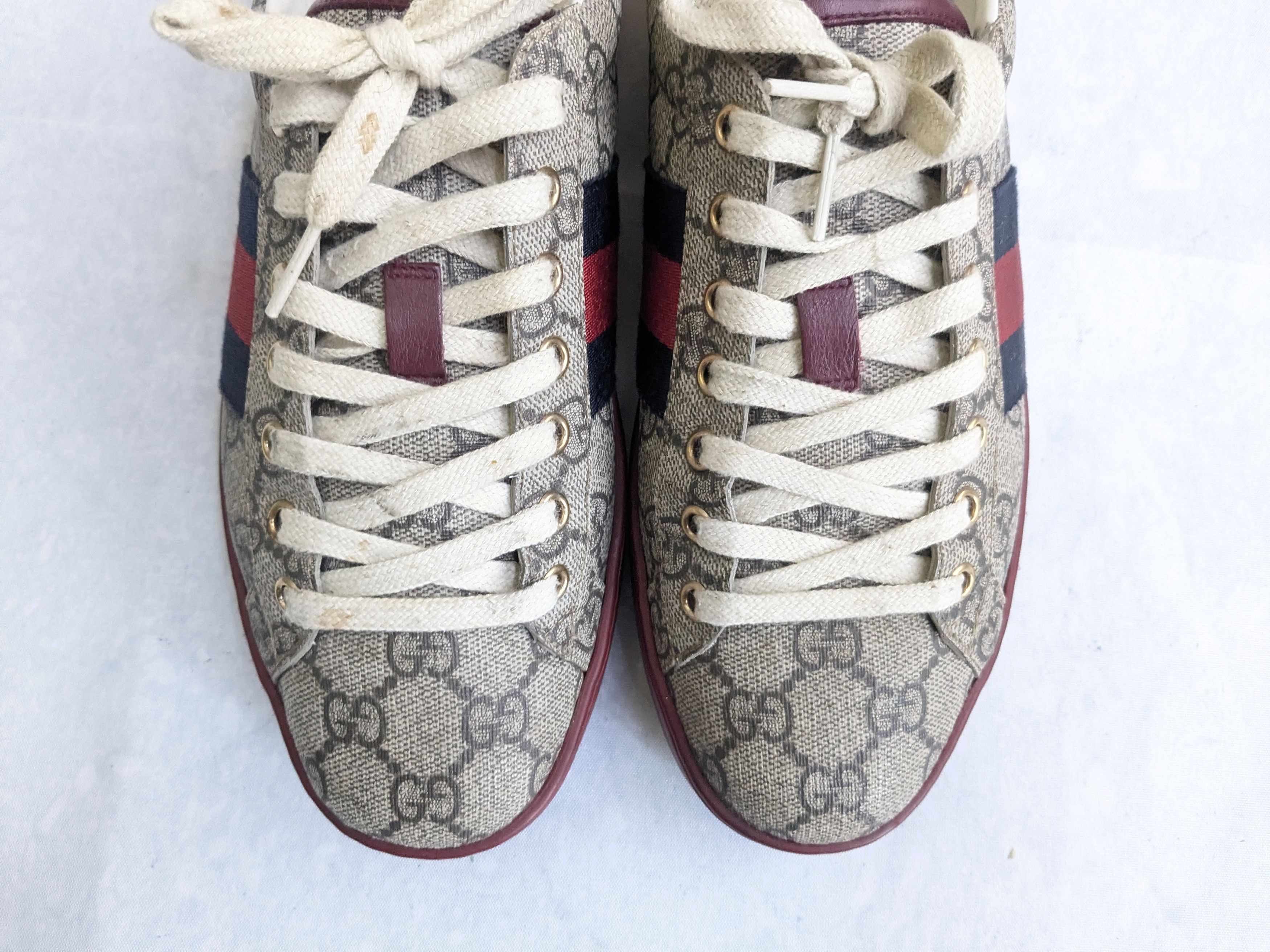 Gucci Gucci Ace Supreme Sneakers Red Monogram GG Logo 7 Size US 7 / EU 40 - 3 Thumbnail