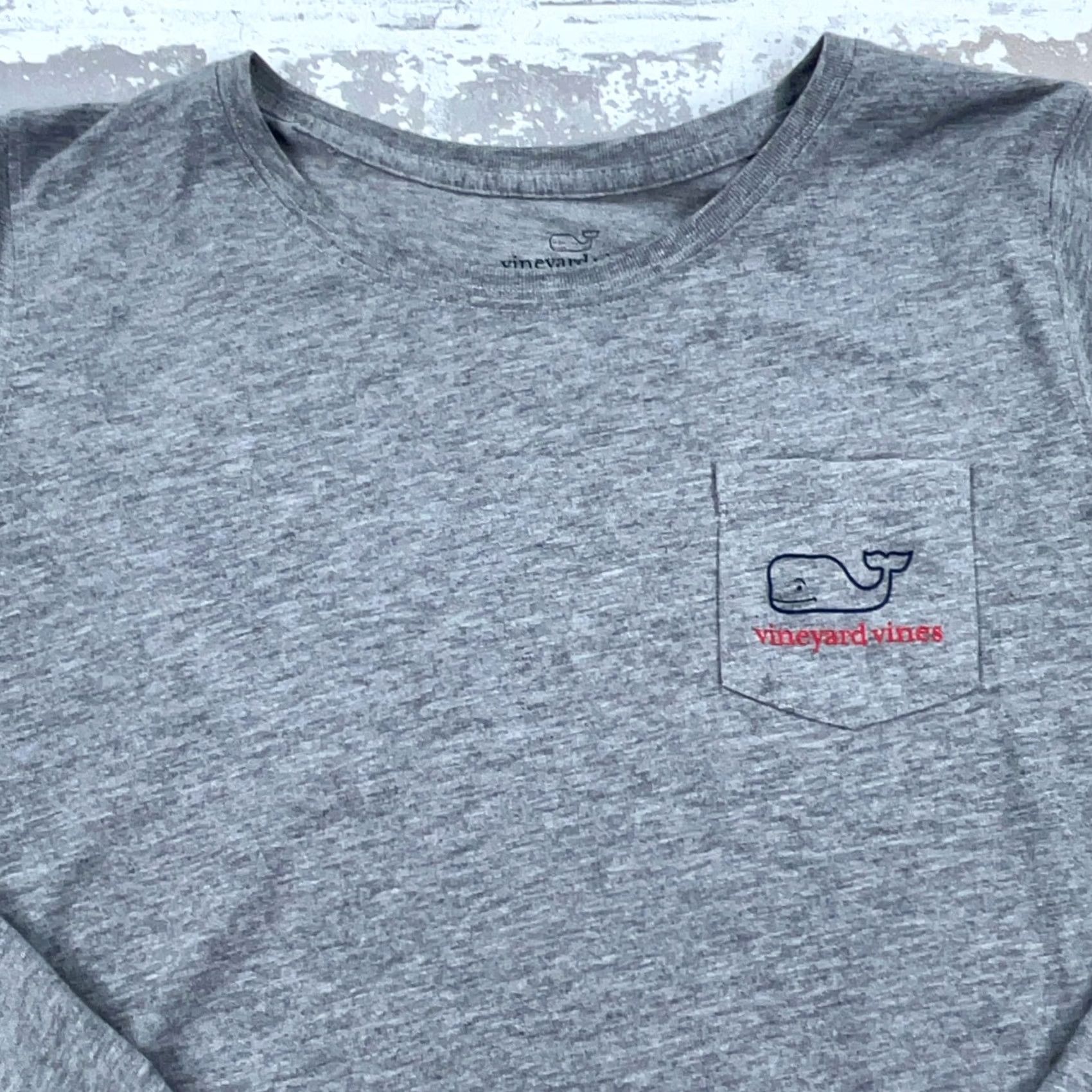 Vineyard Vines Vineyard Vines Shirt Women M Gray Tee Christmas Happy Holidays Whale Pocket Crew Neck Long Sleeve Jersey Cotton Polyester Size M / US 6-8 / IT 42-44 - 5 Thumbnail