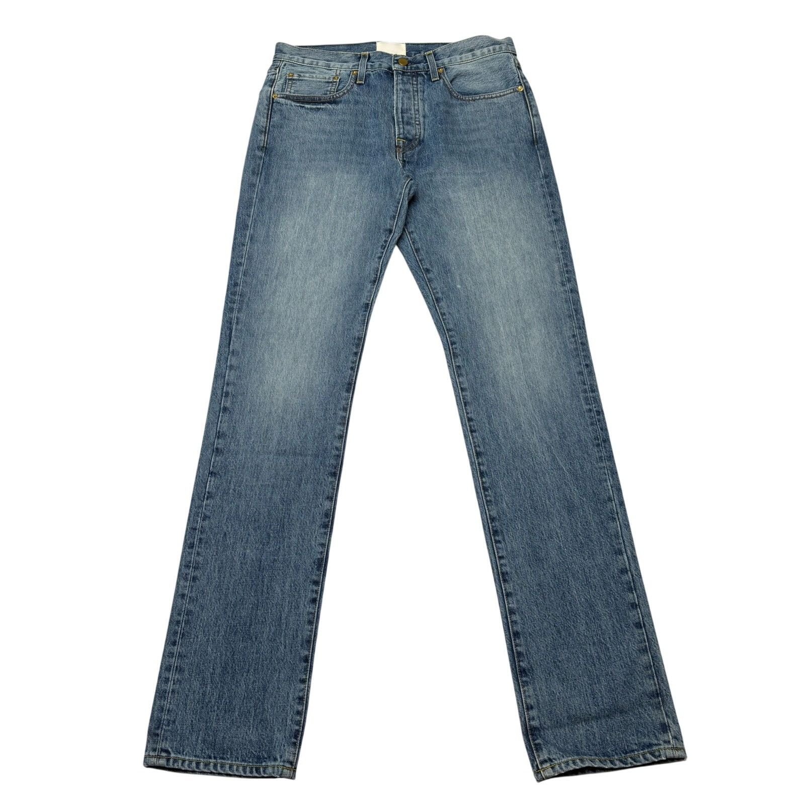 Sid Mashburn $175 Sid Mashburn Slim Straight Jeans Light Wash 33x34 Size US 33 - 1 Thumbnail