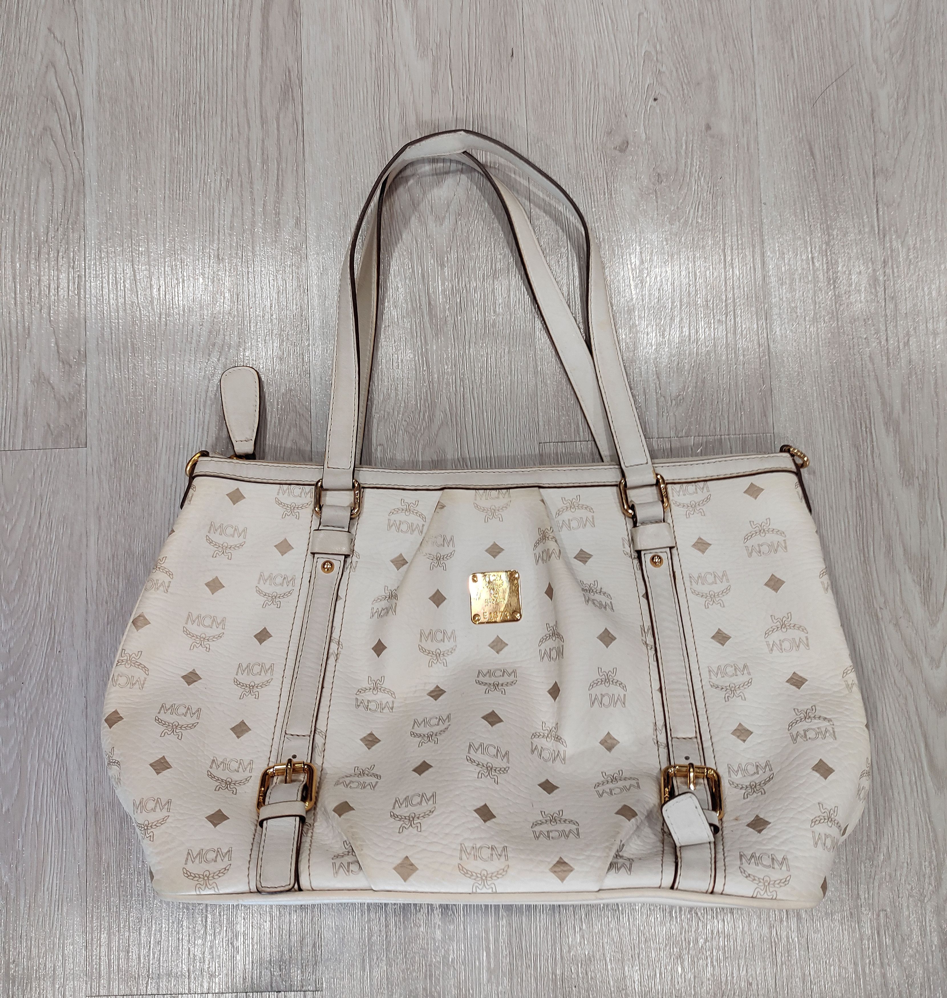 MCM Mcm White Visetos Tote Bag Size ONE SIZE - 1 Thumbnail