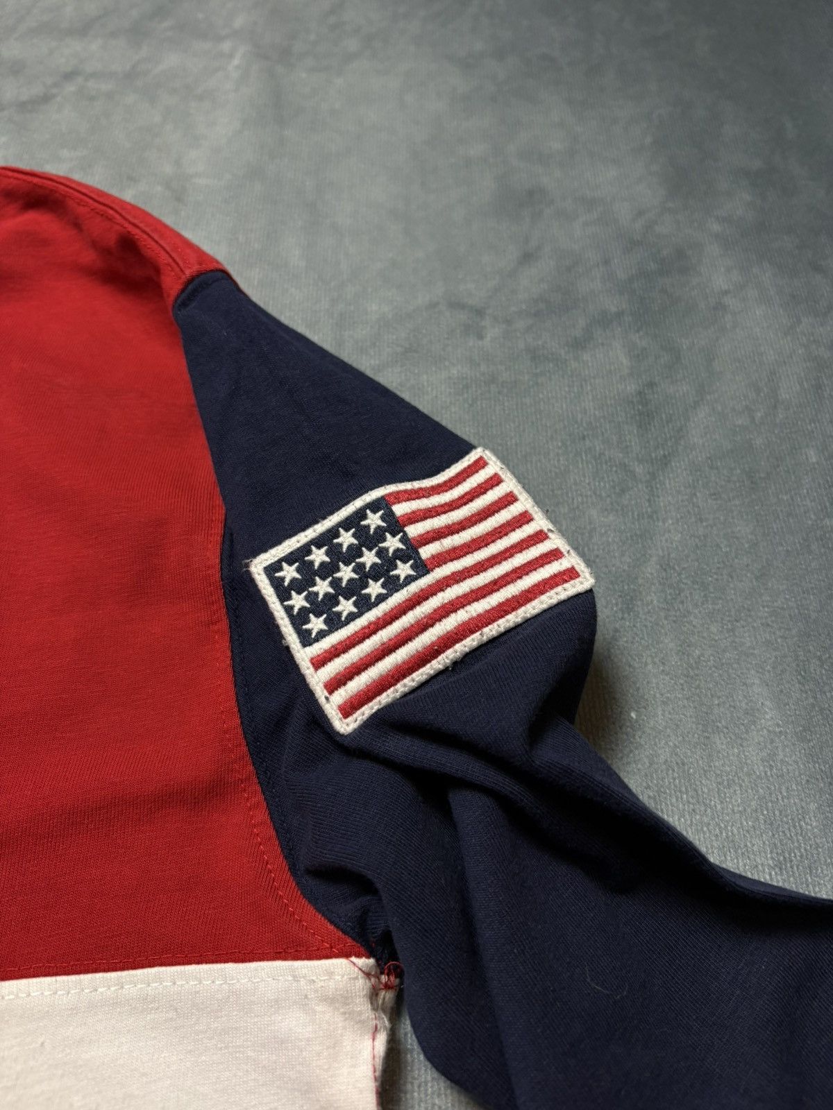Polo Ralph Lauren × Vintage Ralph Lauren Rugby “POLO 1967” Flag Patch Shirt - Size L Size US L / EU 52-54 / 3 - 5 Thumbnail