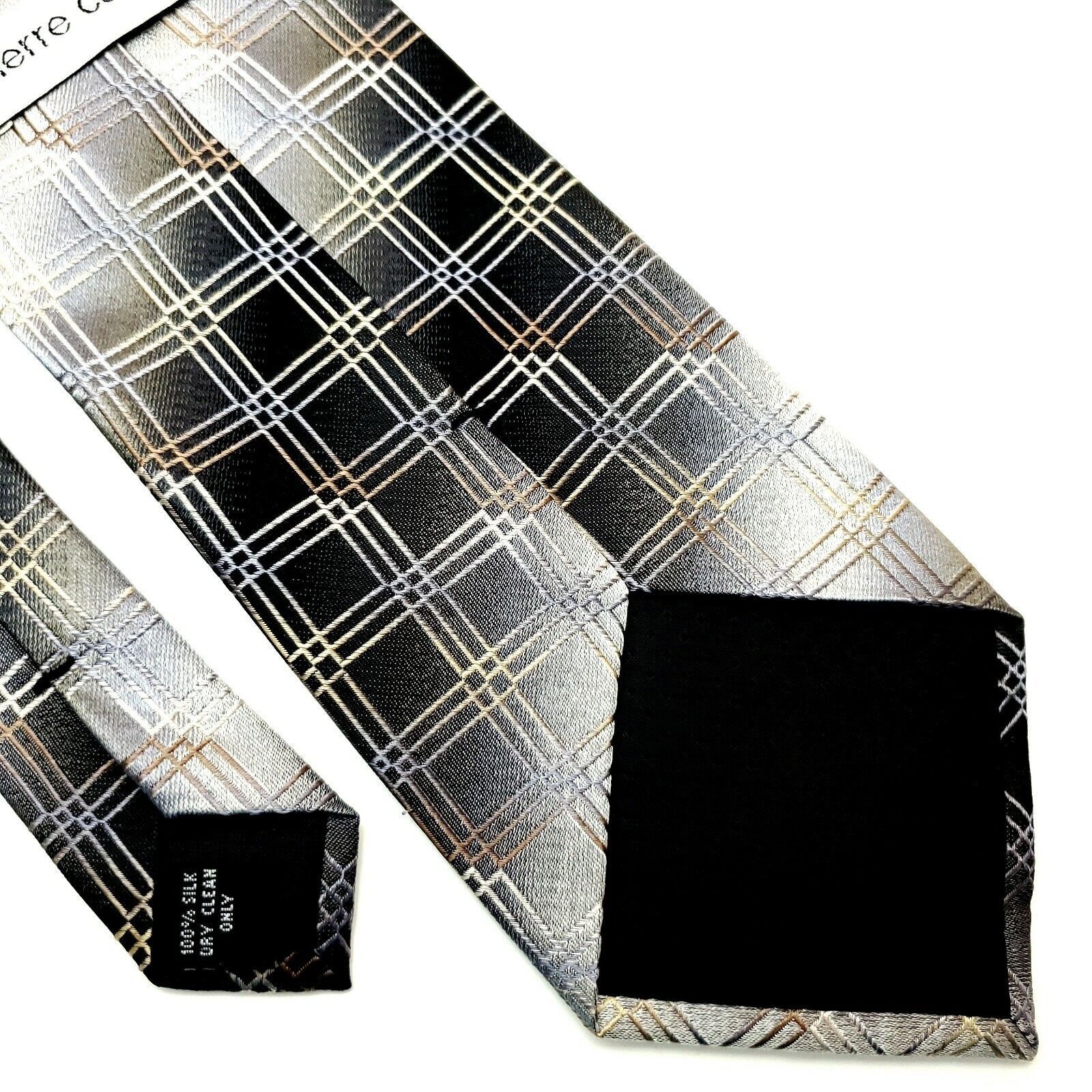 Pierre Cardin Pierre Cardin Silk Tie Woven Gray Geometric Classic Size ONE SIZE - 5 Thumbnail