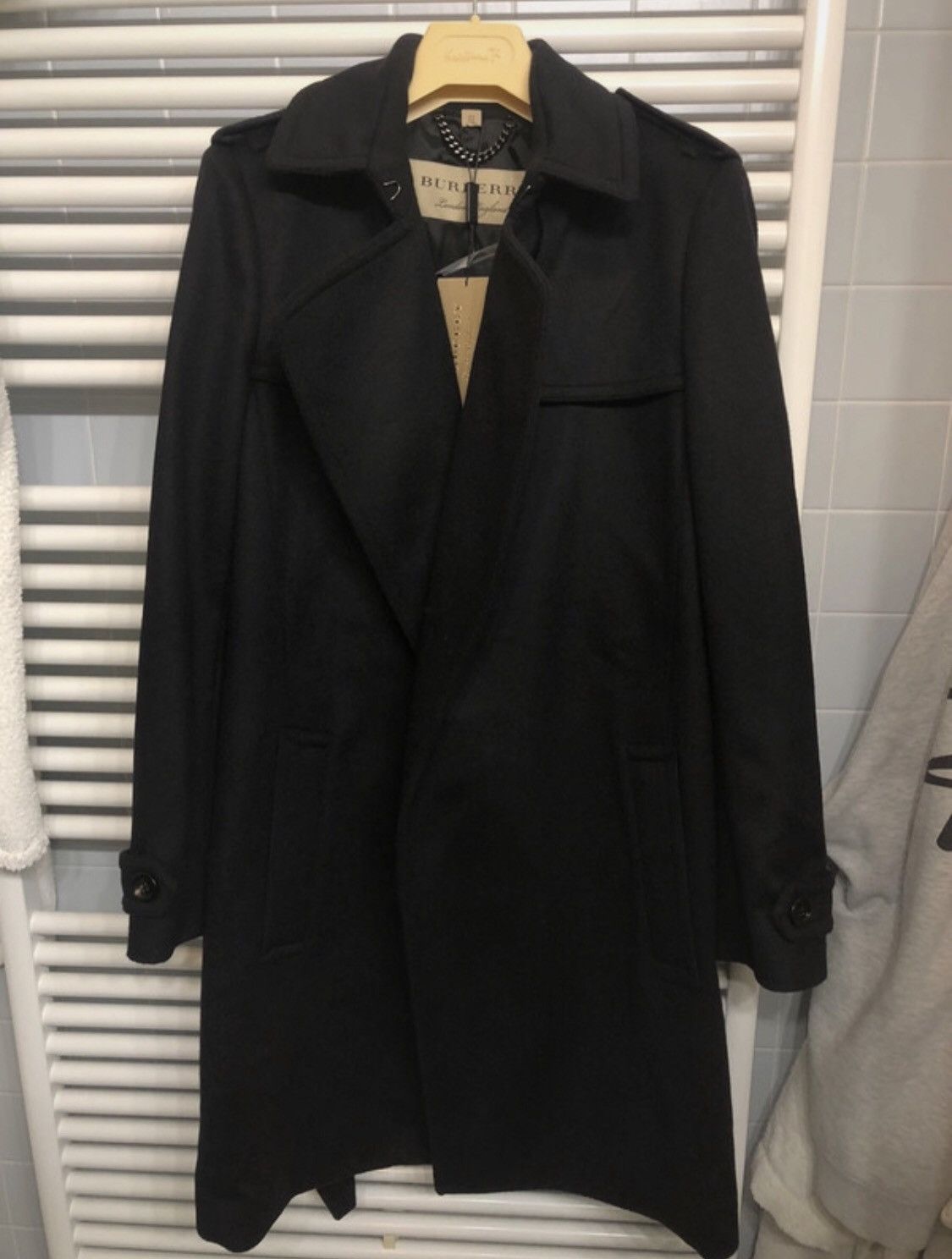 Image of Burberry Coat New in Black, Men's (Size Small)