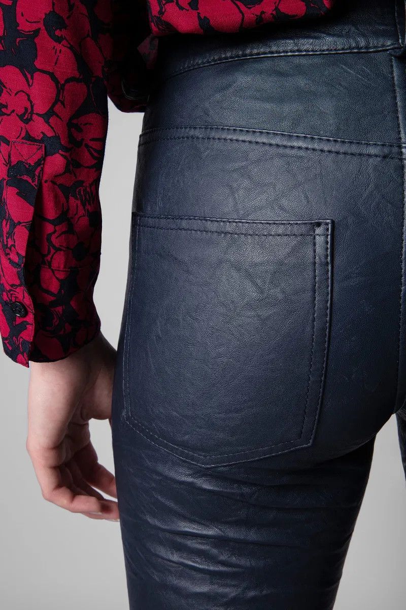Zadig & Voltaire ZADIG VOLTAIRE Crinkled Wrinkled Phlame Leather Pants Size 34" / US 12 / IT 48 - 3 Thumbnail