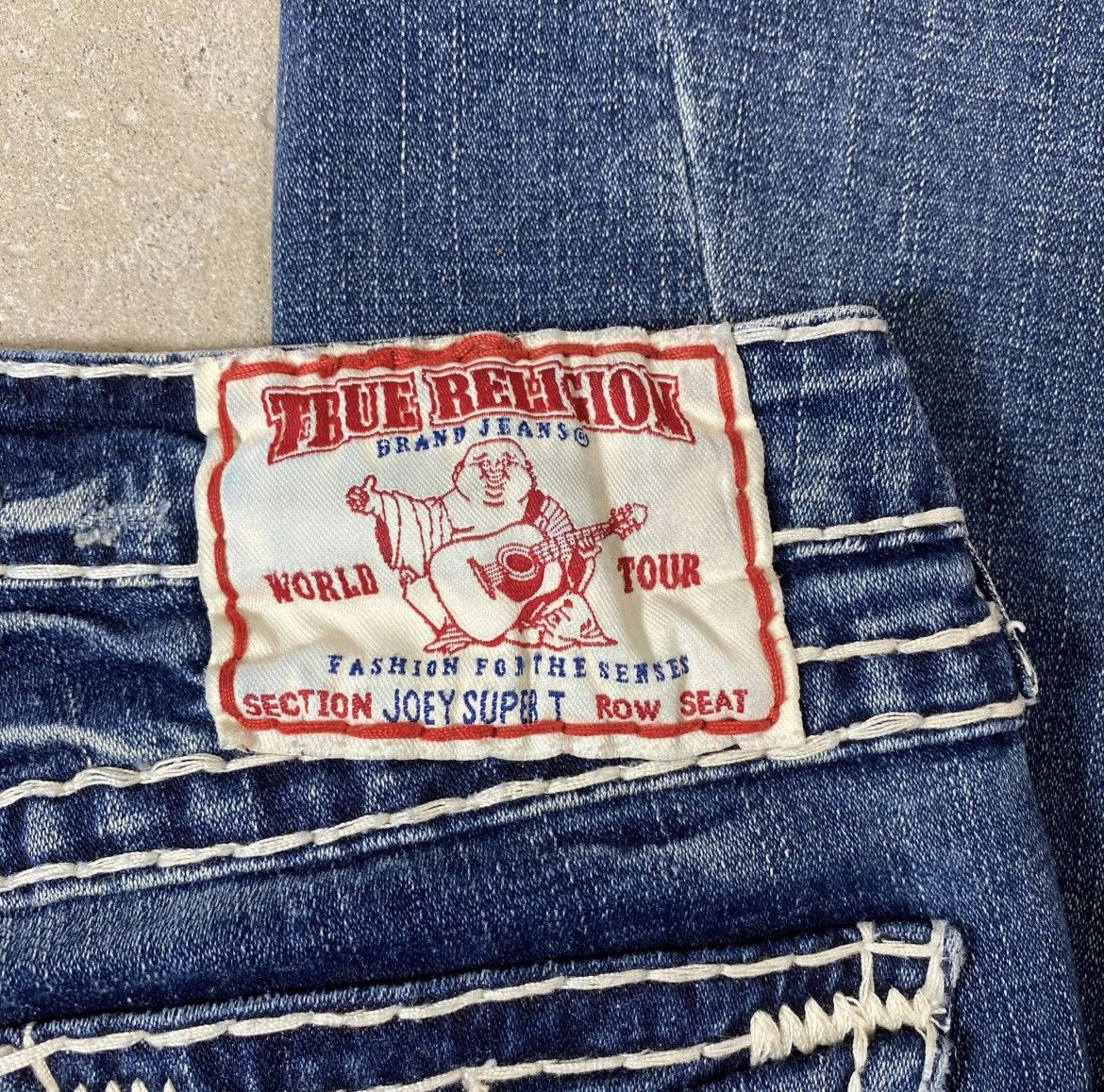 True Religion × Vintage True Religion Jeans White Stitch Denim Y2K Early 2000s Size 27" / US 4 / IT 40 - 4 Thumbnail