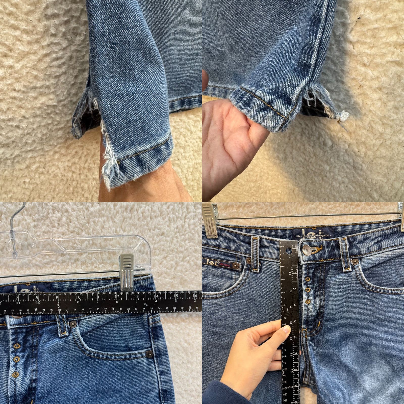 Vintage VINTAGE Lei Low Rise Flare Jeans 0 24 Medium Wash Bootcut 100% Cotton Denim Jeans Womens Girls Girls or Womens Size 25" / US 0 / IT 36 - 8 Thumbnail