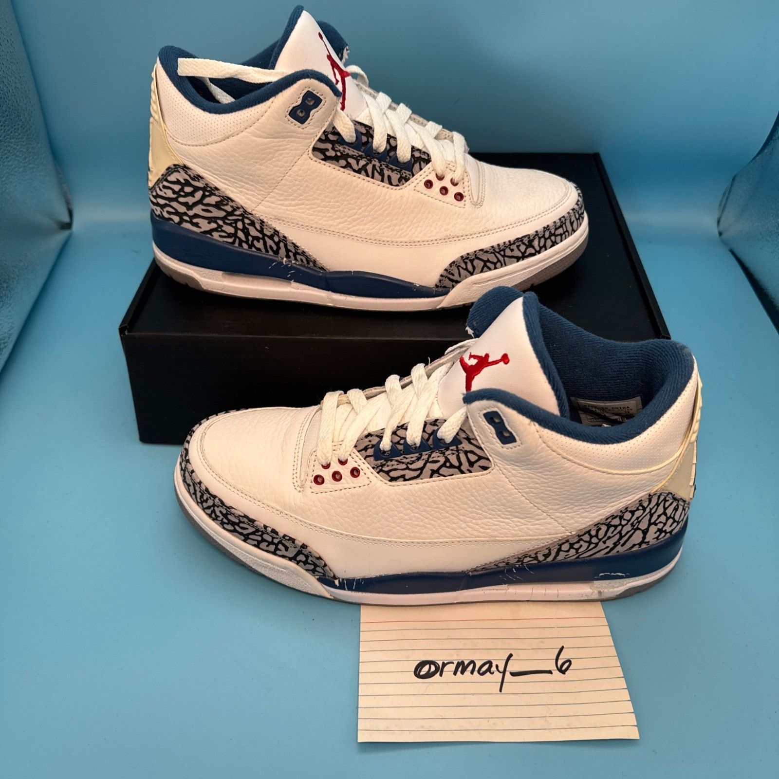 Jordan Brand × Nike Air Jordan Retro 3 "True Blue" 2009 m8.5 w10 Size US 8.5 / EU 41-42 - 3 Thumbnail