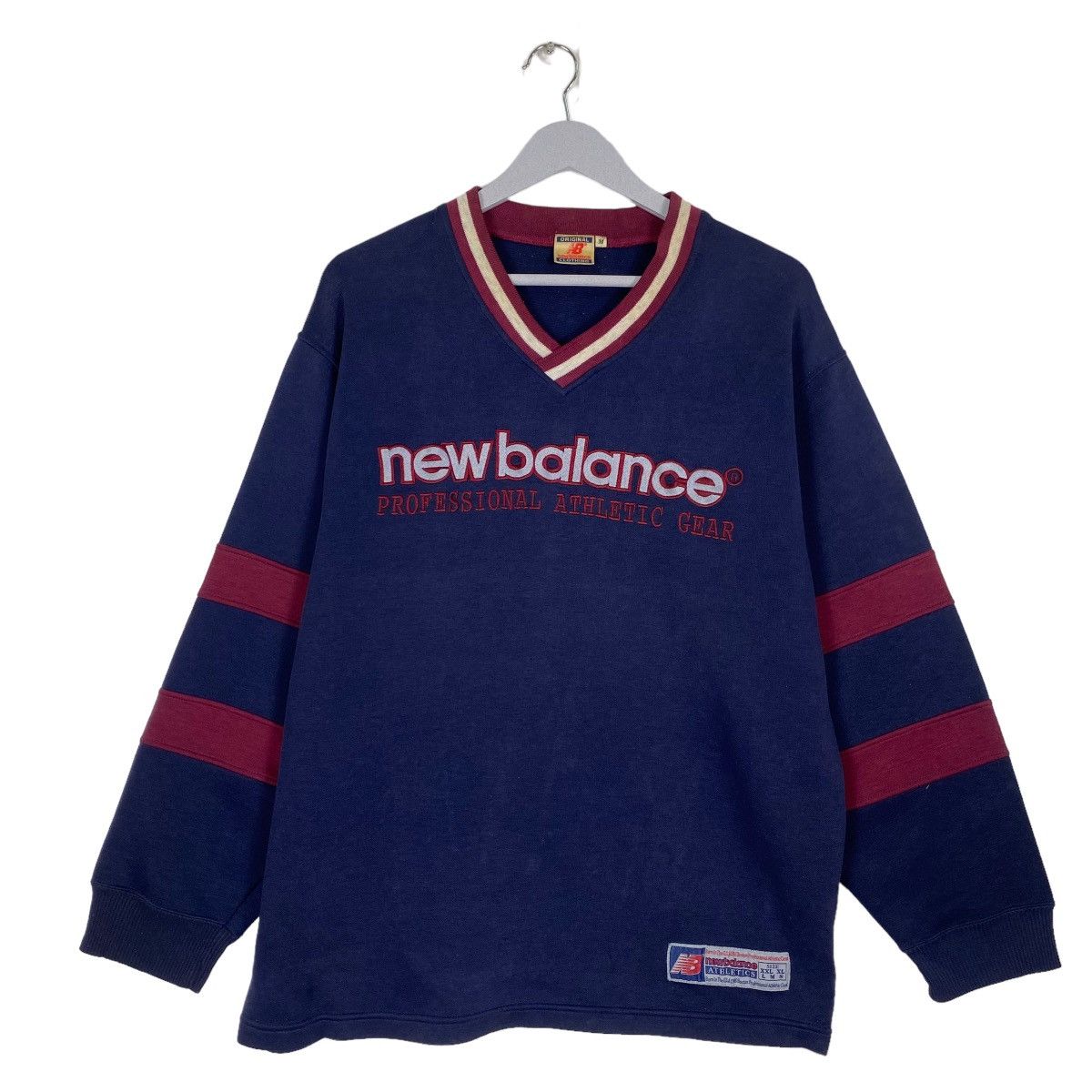 image of New Balance Vintage Jersey Longsleeve in Navy, Men's (Size Medium)