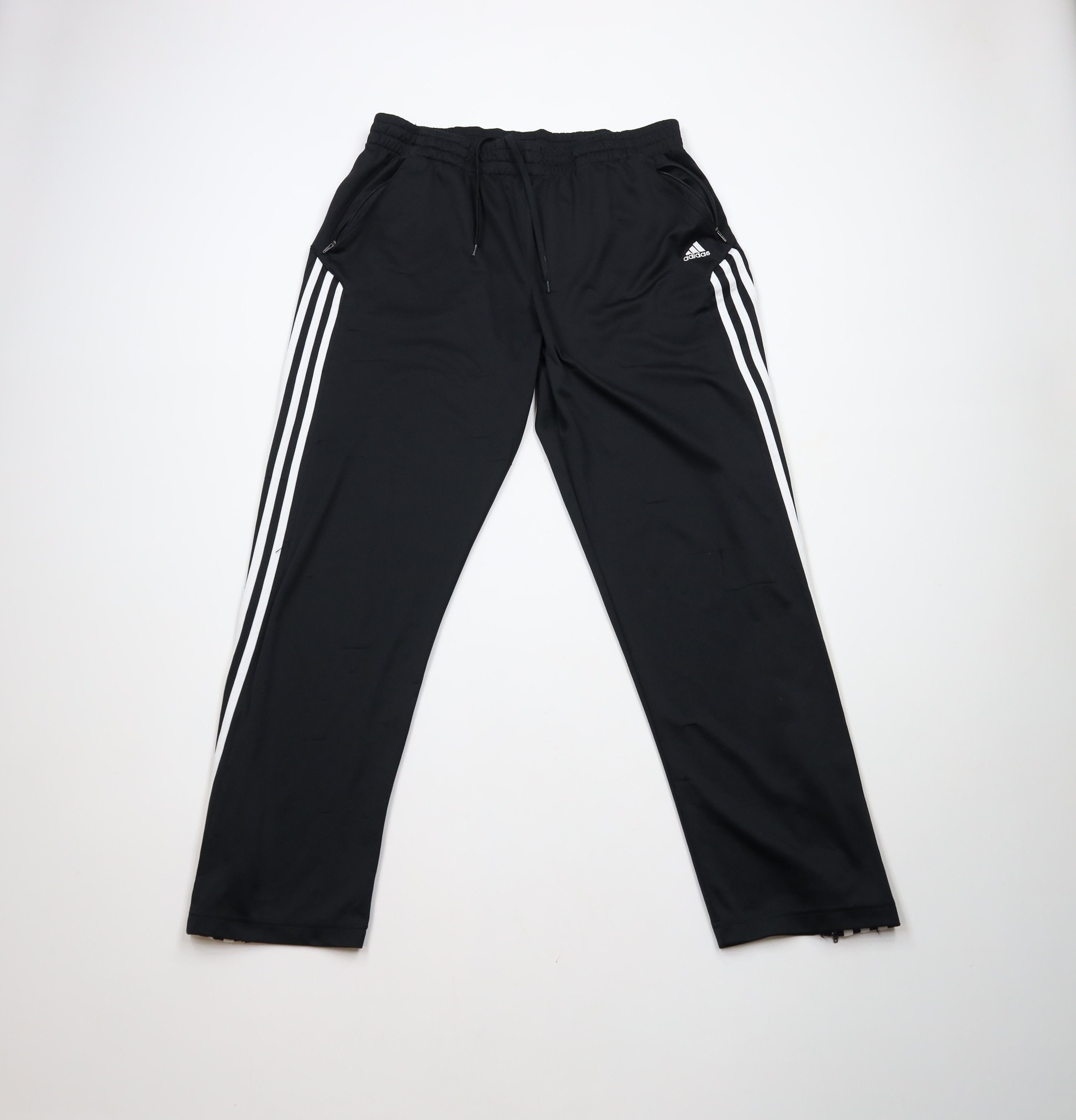 Adidas × Vintage Vintage Y2K Adidas Spell Out Striped Wide Leg Pants Black Size US 38 / EU 54 - 1 Thumbnail