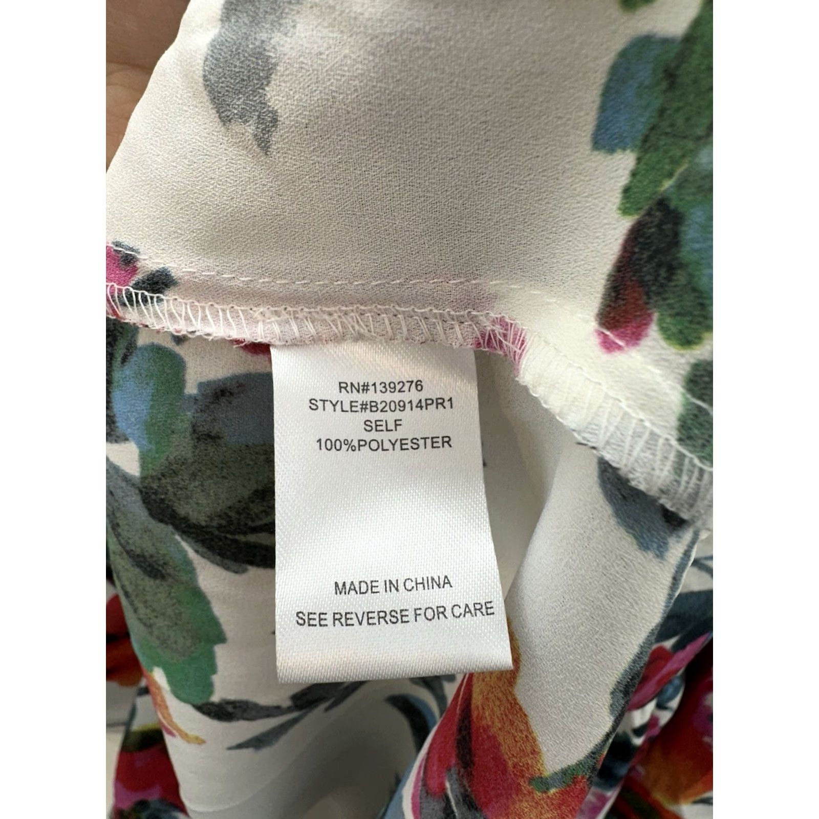 Vintage Black Rainn Blouse Shirt Womens Size L Long Sleeve White Sheer Floral NWTs Size L / US 10 / IT 46 - 6 Thumbnail