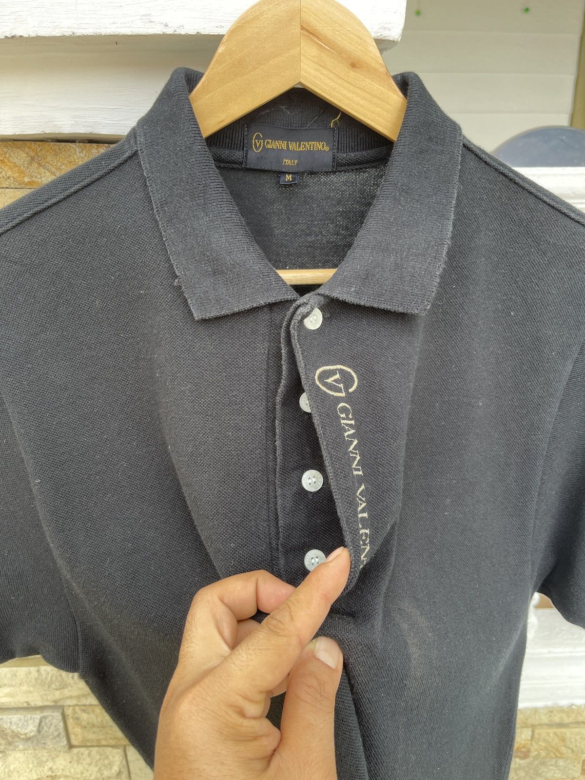 Gianni Valentino × Vintage Last Drop🔥Rare🔥Vintage GIANNI VALENTINO Spellout Polo Shirt Size US M / EU 48-50 / 2 - 8 Thumbnail