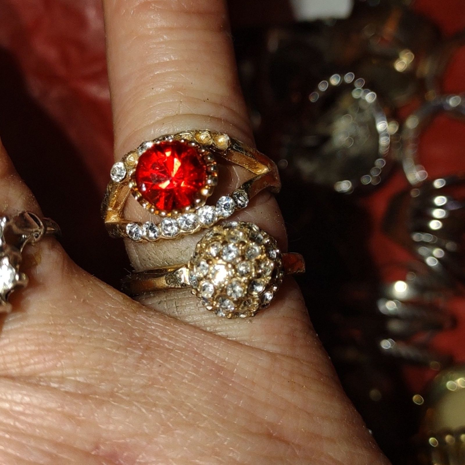 Vintage Four BEAUTIFUL Costume stretch Rings $15ea or all 4 for $40 Size ONE SIZE - 6 Thumbnail