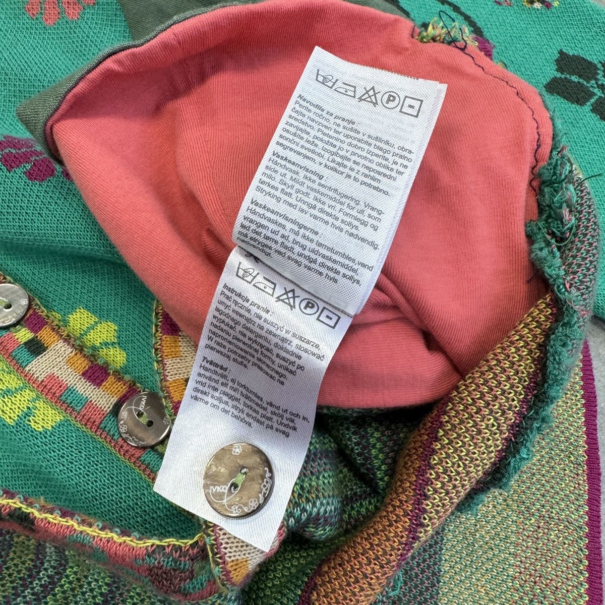 Vintage Ivko Handwritten Emotion Emerald Linen Sweater Cardigan Size XS / US 0-2 / IT 36-38 - 19 Thumbnail