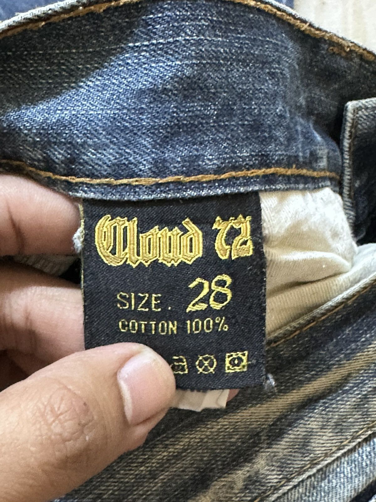 Red Clouds Collective Vintage Cloud 72 Embroidery Faded Whiskers Denim Size US 30 / EU 46 - 9 Thumbnail