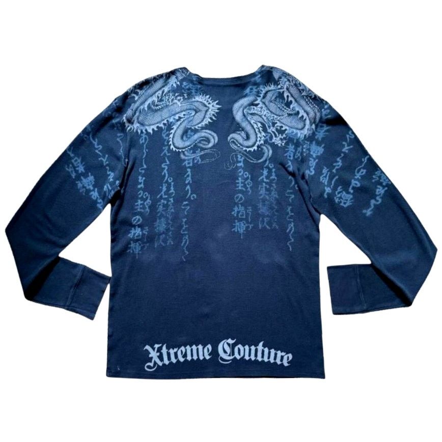 NBDN Nobrandedon Xterme Couture Blue/Gray Long-Sleeve Top | Size 2XL Size US XXL / EU 58 / 5 - 2 Thumbnail