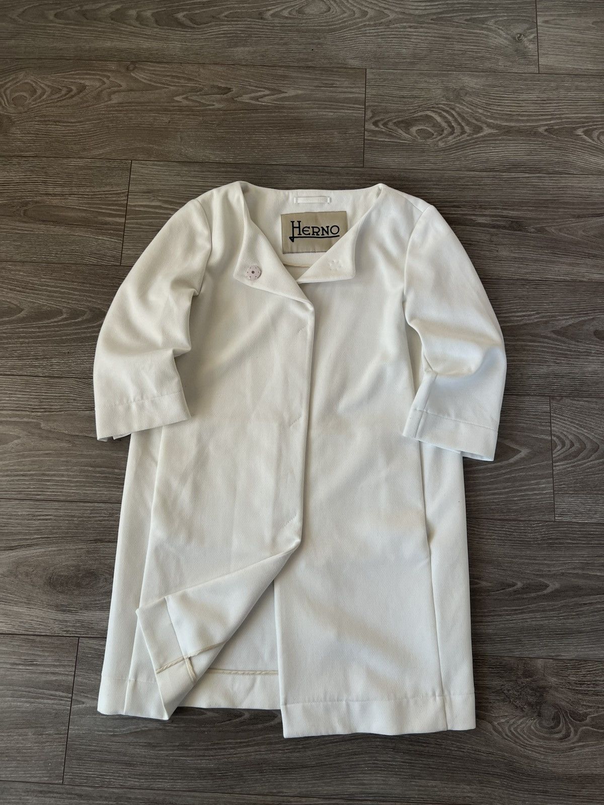 Herno × Vintage ‼️Vintage Herno Luxury White Button Coat Jacket‼️ Size M / US 6-8 / IT 42-44 - 8 Thumbnail