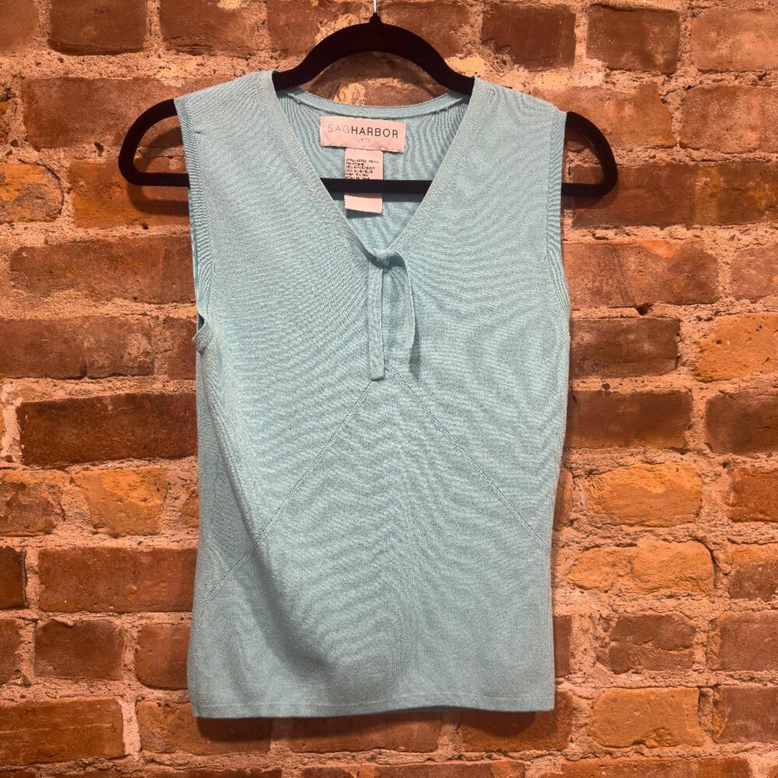 Vintage 1990S SAG HARBOR PETITE KNIT TANK TOP Size S / US 4 / IT 40 - 2 Thumbnail