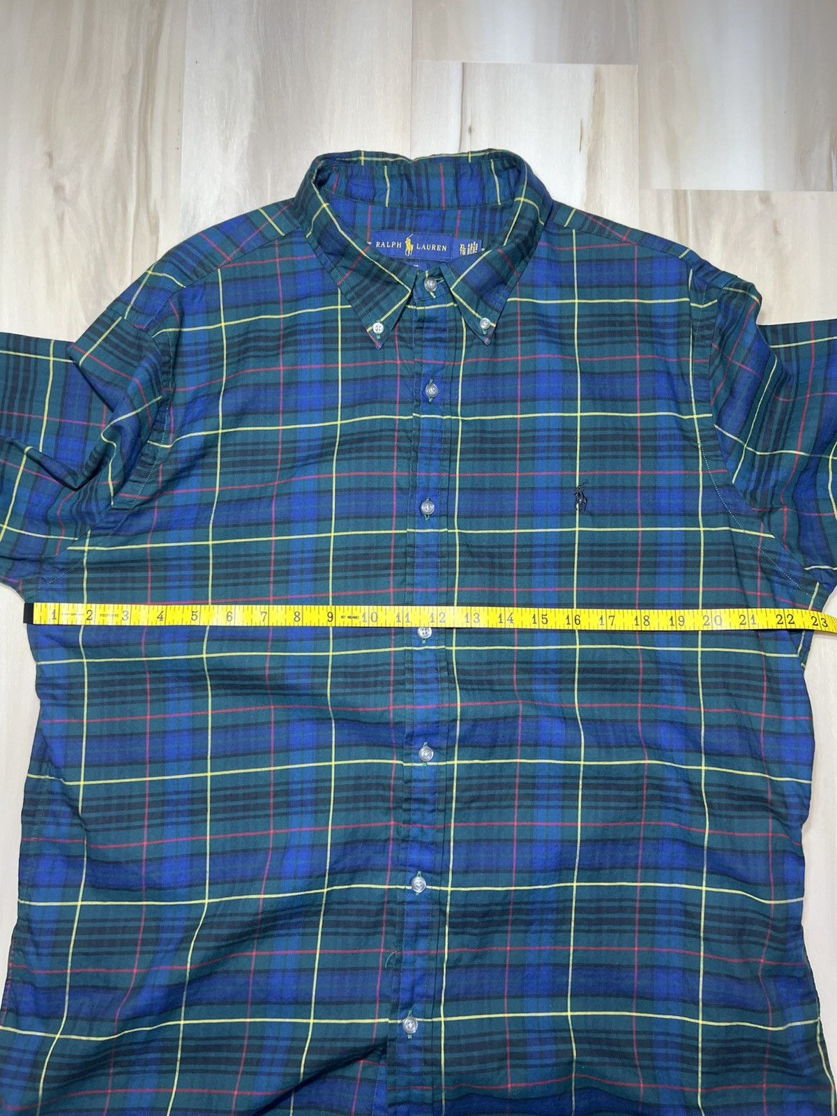 Polo Ralph Lauren Ralph Lauren Shirt Mens XL Slim Fit Madras Green Plaid Size US XL / EU 56 / 4 - 6 Thumbnail