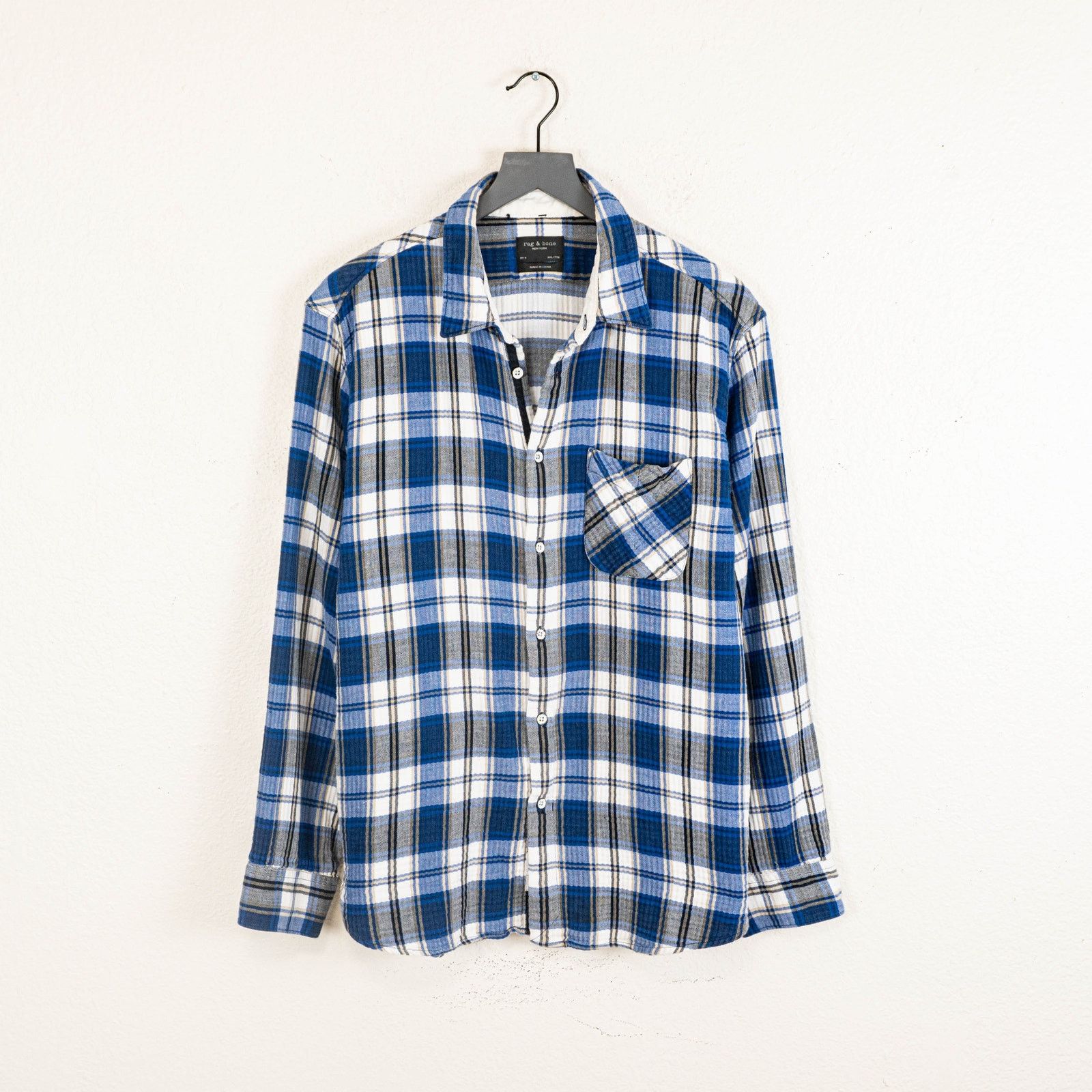 Rag & Bone Rag & Bone NY Fit 3 Button up Shirt Blue Plaid cotton 2XL Size US XXL / EU 58 / 5 - 1 Thumbnail