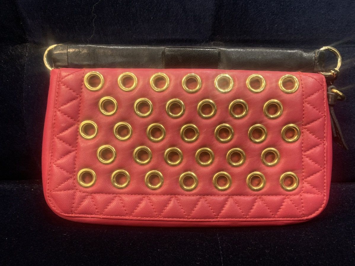 Miu Miu Rose-pink sheepskin riveted hollow handbag Size ONE SIZE - 1 Thumbnail