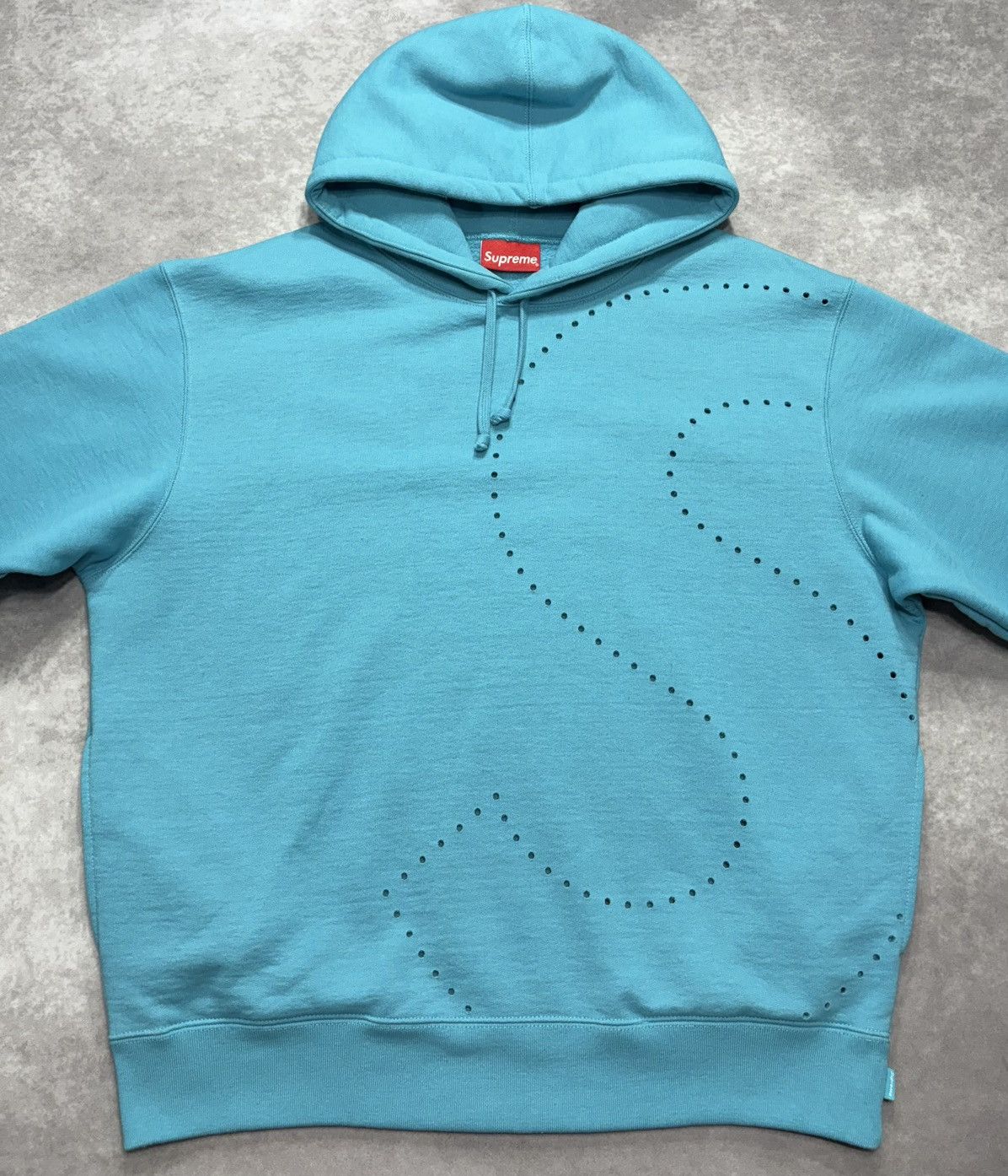 Supreme Supreme Laser Cut S Logo Hooded Sweatshirt (Cyan) Size US M / EU 48-50 / 2 - 2 Thumbnail