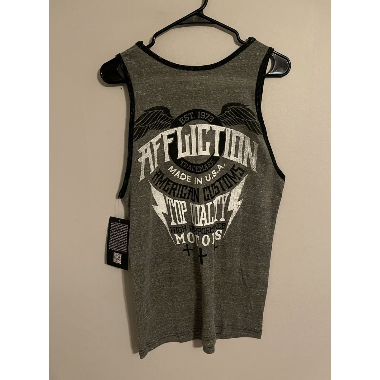 Affliction Affliction Motors American Customs Made in USA Gray Tank Top Shirt -Mens M -New Size US M / EU 48-50 / 2 - 3 Thumbnail
