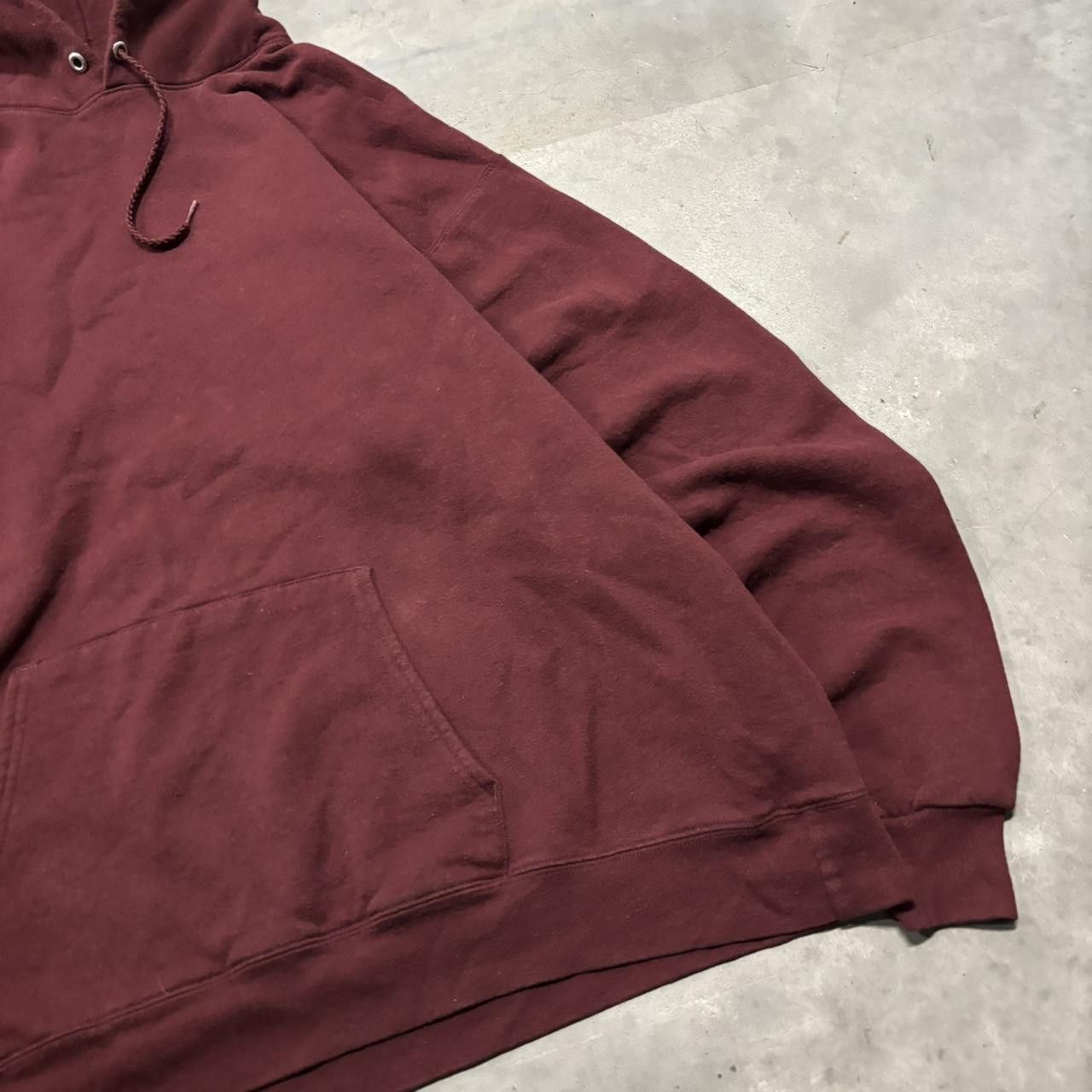 Japanese Brand × Vintage Crazy Vintage Y2K/2000s Maroon Red Blank Russell Style Heavyweight Essential Hoodie! Size US L / EU 52-54 / 3 - 4 Thumbnail