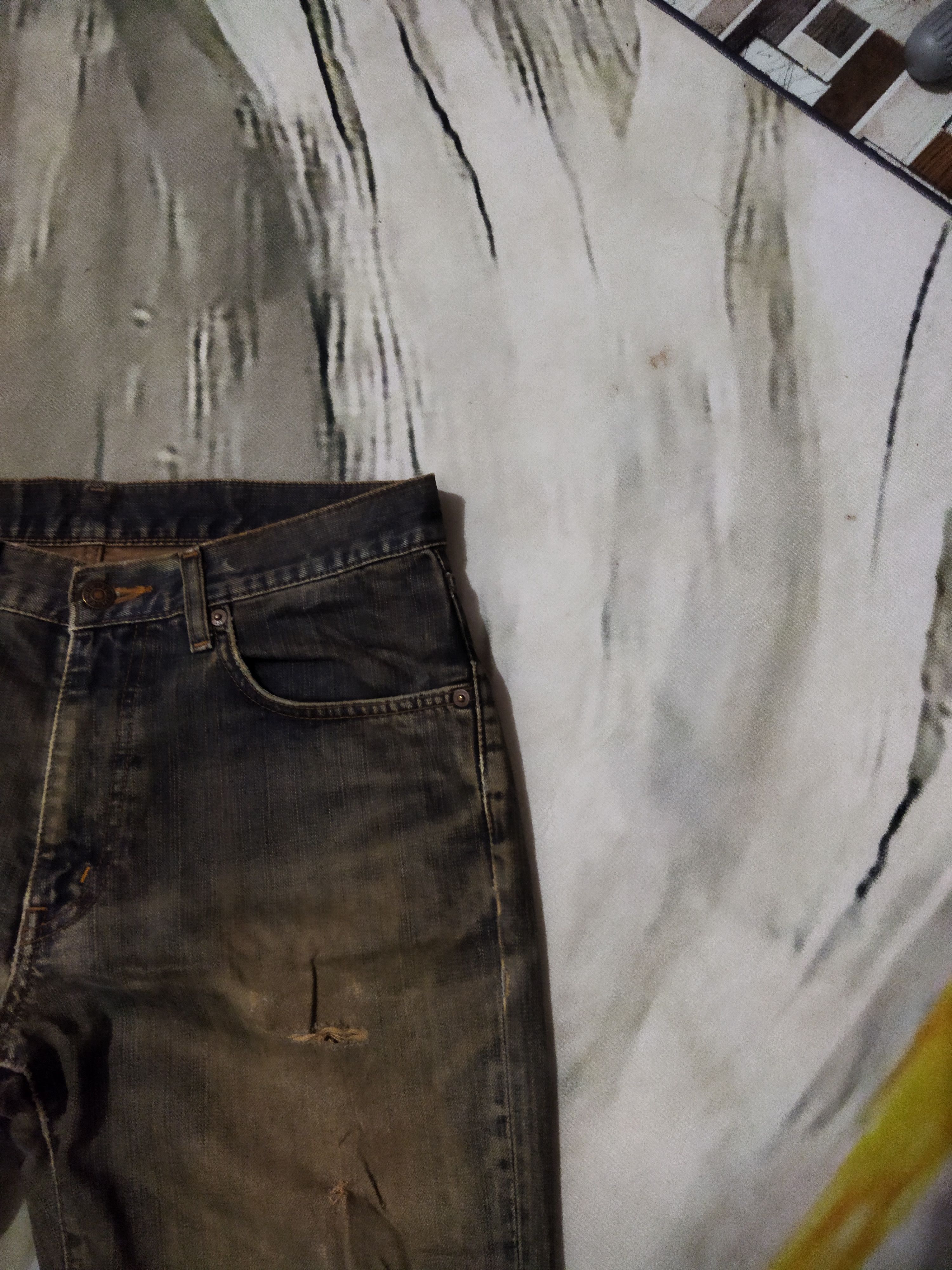 Edwin VINTAGE EDWIN 503 DISTRESSED FADED BLACK JEANS PANTS Size US 32 / EU 48 - 5 Thumbnail