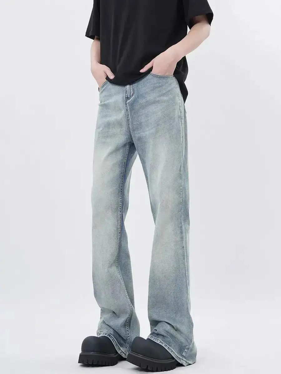 Japanese Brand Retro straight tube micro flared blue jeans Size US 32 / EU 48 - 6 Thumbnail
