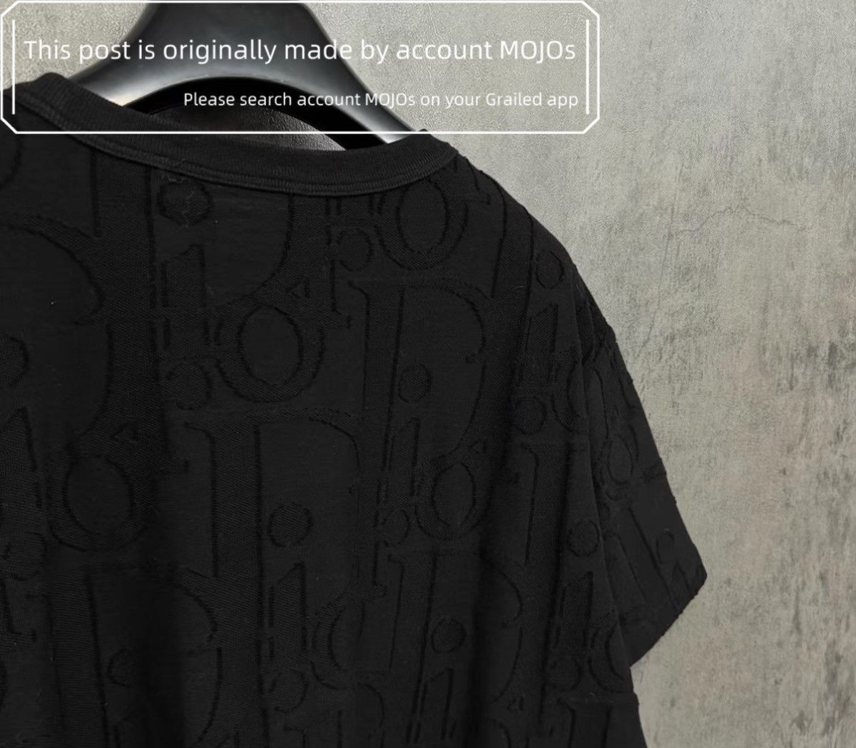 Dior Sz L Dior 26SS Logo Pattern Black Tee mojos9955 Size US L / EU 52-54 / 3 - 3 Thumbnail