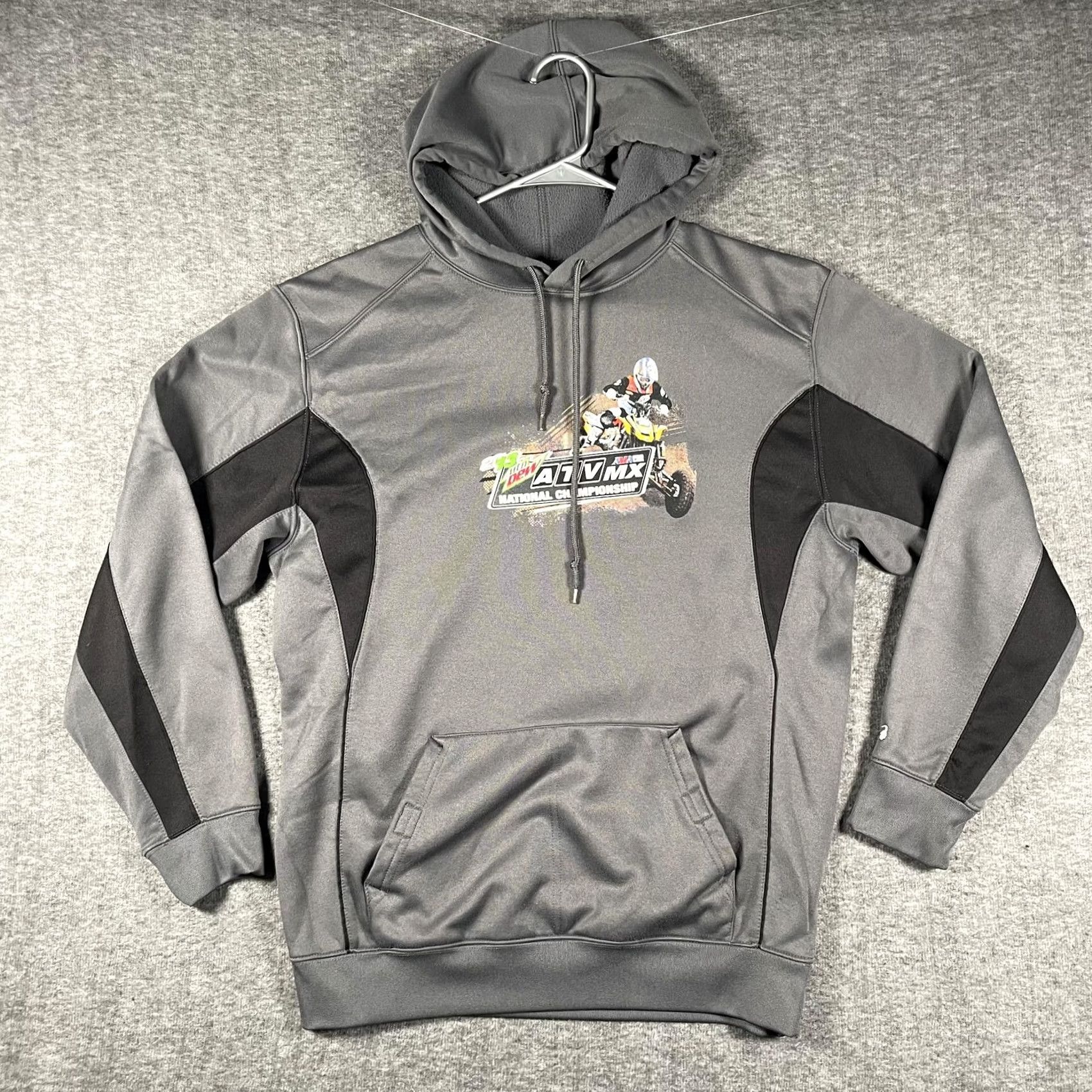 Vintage Mountain Dew ATVMX National Championship Hoodie Gray Black Racing Mens Medium Size US M / EU 48-50 / 2 - 2 Thumbnail