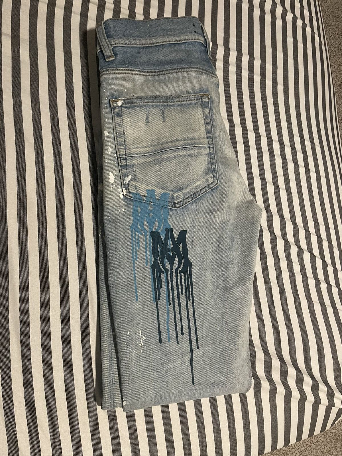 Amiri Amiri paint drip denim blue Size US 30 / EU 46 - 2 Thumbnail