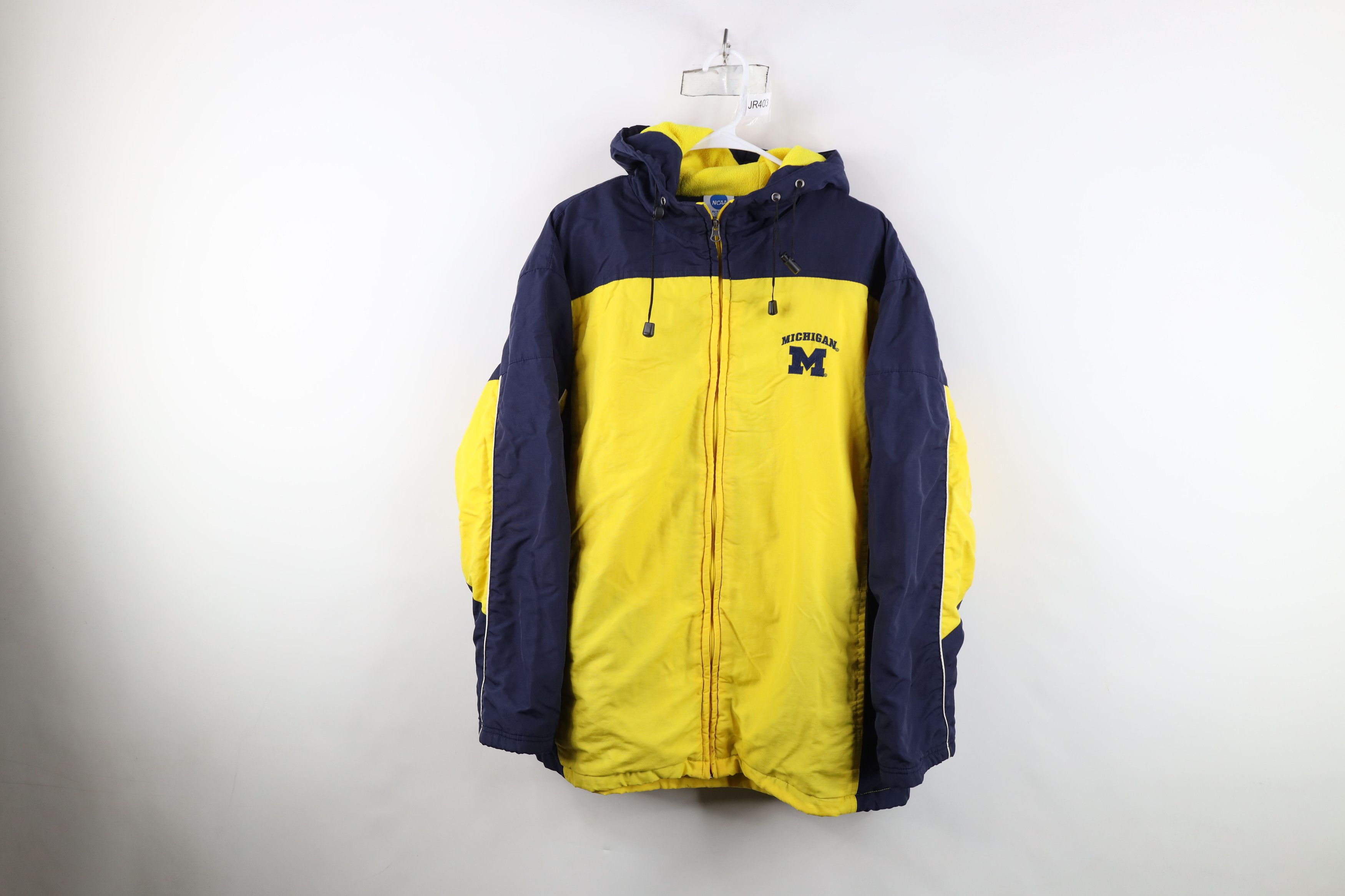 Vintage Vintage Fleece Lined University of Michigan Hooded Jacket Size US L / EU 52-54 / 3 - 1 Thumbnail