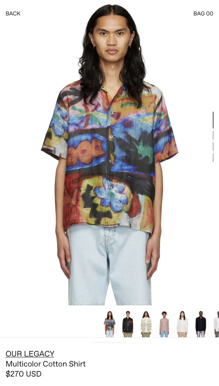 Our Legacy Our Legacy Multicolor Cotton Shirt Oversized Summer Art Tee Size US M / EU 48-50 / 2 - 8 Thumbnail