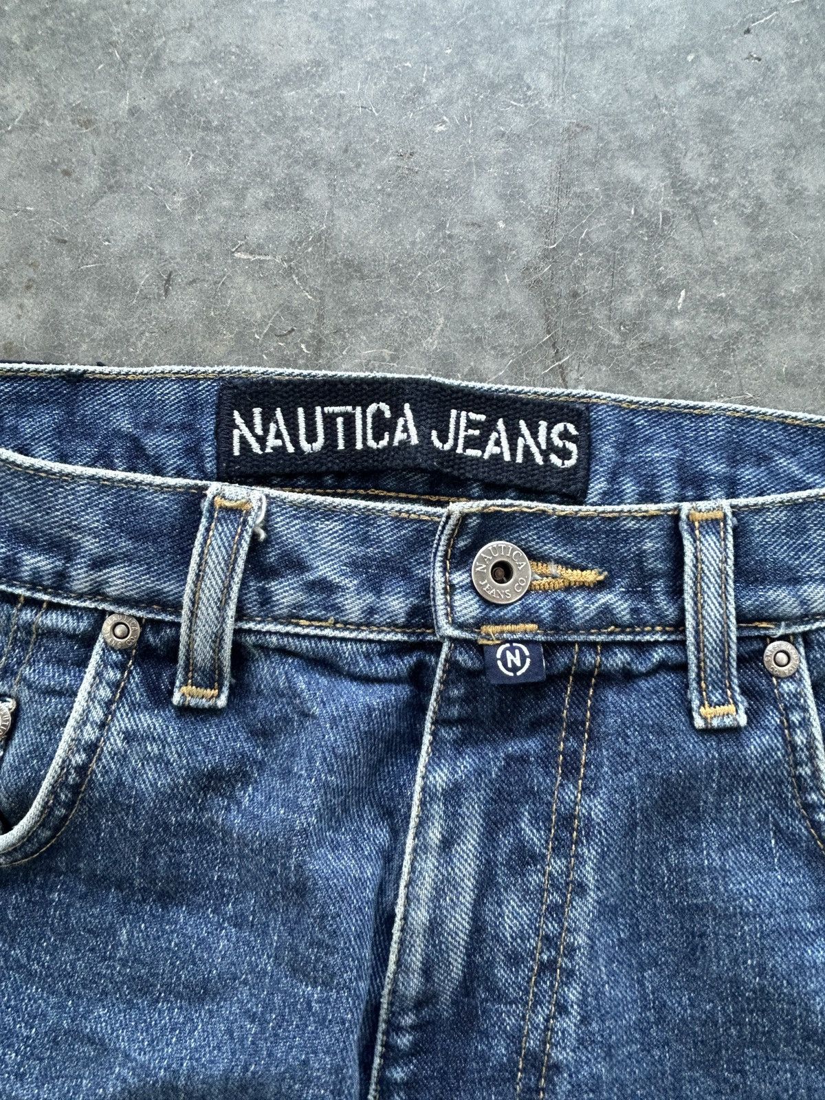 Nautica Vintage Y2K Nautica Baggy Denim Jeans 33x32 Size US 33 - 3 Thumbnail