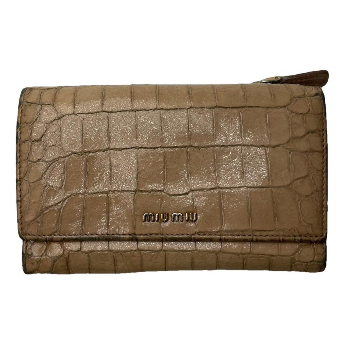 Miu Miu Beige Leather Wallet Size ONE SIZE - 1 Thumbnail