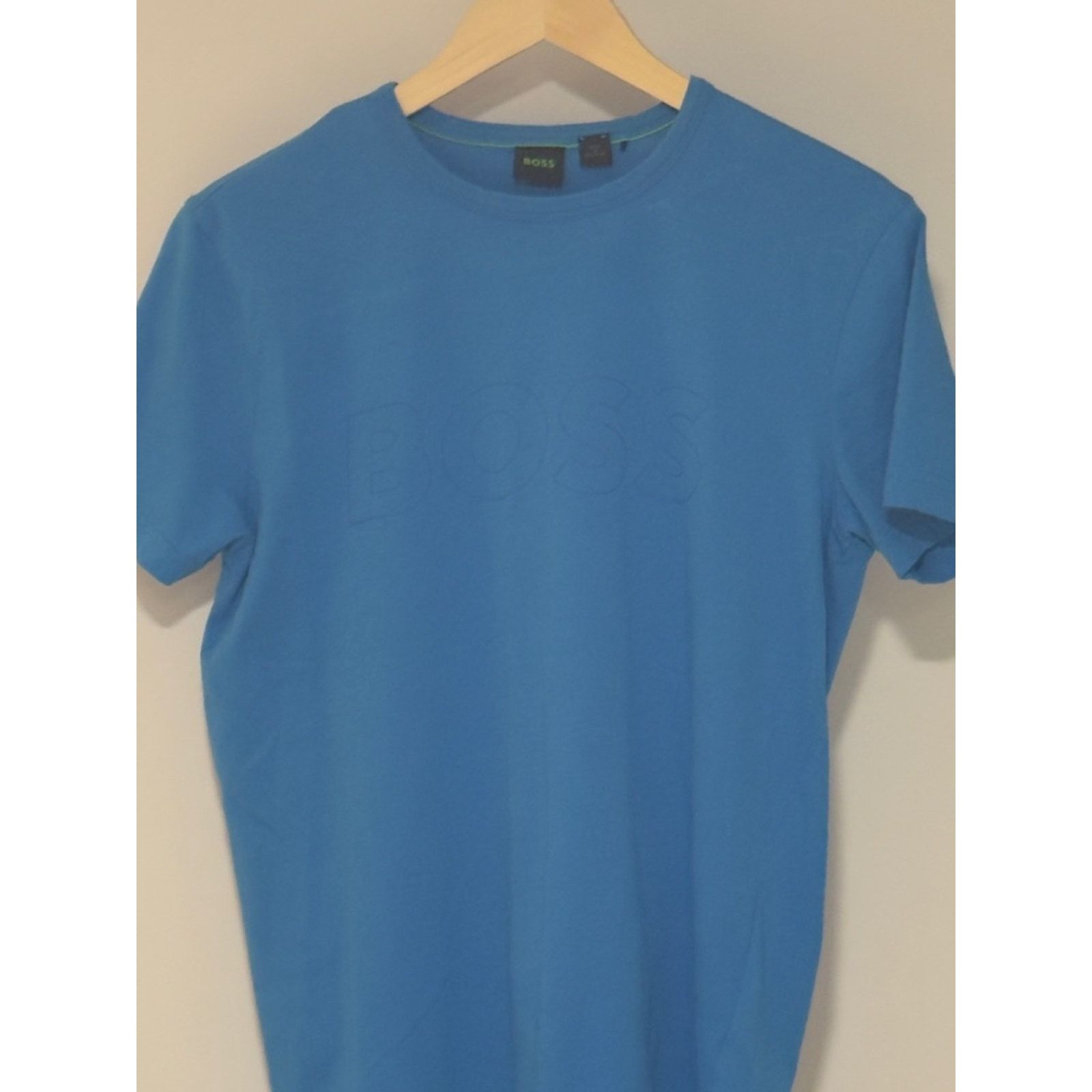 Hugo Boss Boss Bright Blue Embossed-Logo Crewneck Tee Size US M / EU 48-50 / 2 - 9 Thumbnail