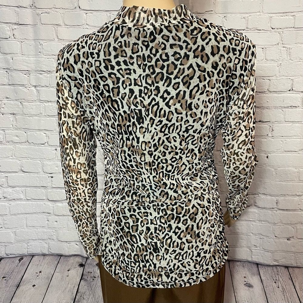 Adrianna Papell NWT New $69 Adrianna Papell Animal Print Turtleneck Mesh Lo Size L / US 10 / IT 46 - 4 Thumbnail