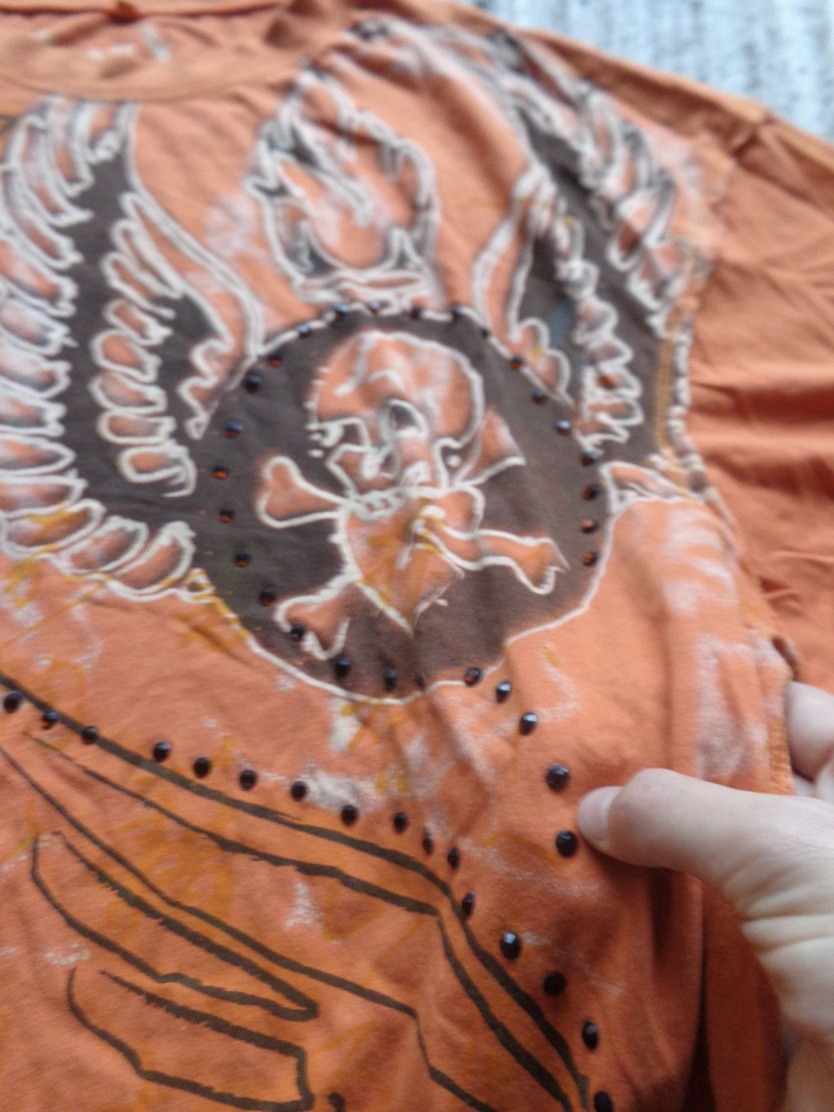 Affliction × Ed Hardy × Japanese Brand 2000s Y2K grunge rhinestone skull t-shirt Size US XL / EU 56 / 4 - 2 Thumbnail