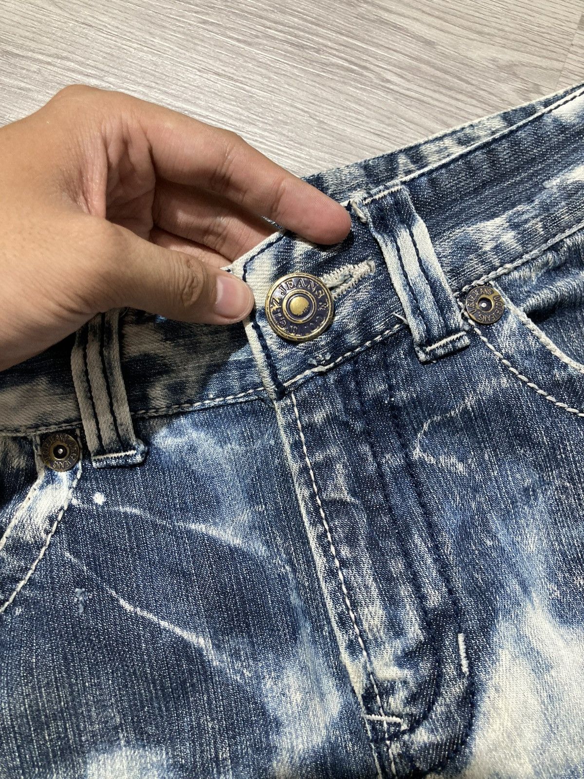 Tornado Mart 2000s Ugiz Distressed Ripped Acid Wash Denim Tornado Style Size US 29 - 10 Thumbnail