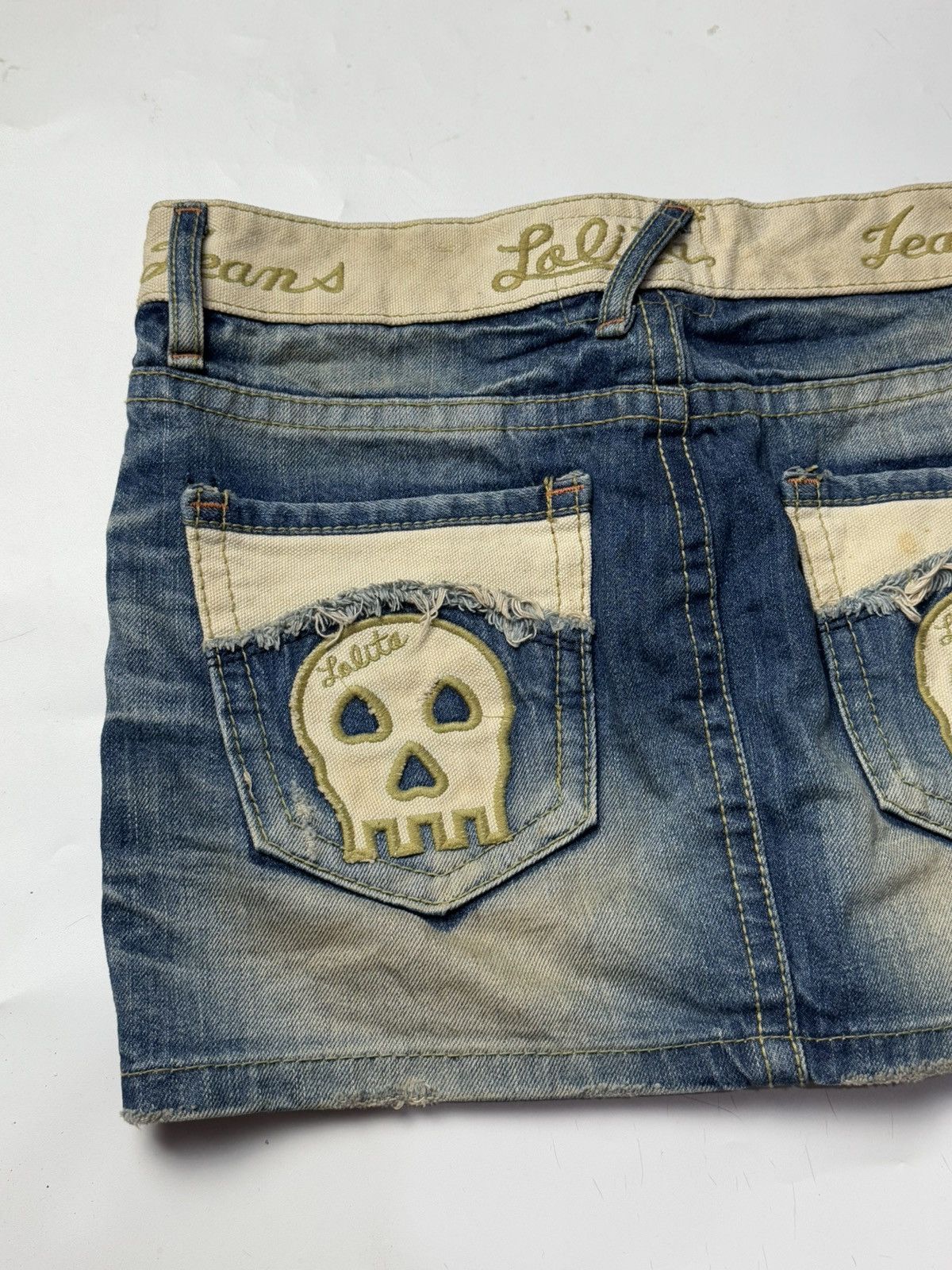 Hysteric Glamour Lolita Jeans Yoshitomo Nara Skulls Mini Skirts Size 31" - 4 Thumbnail